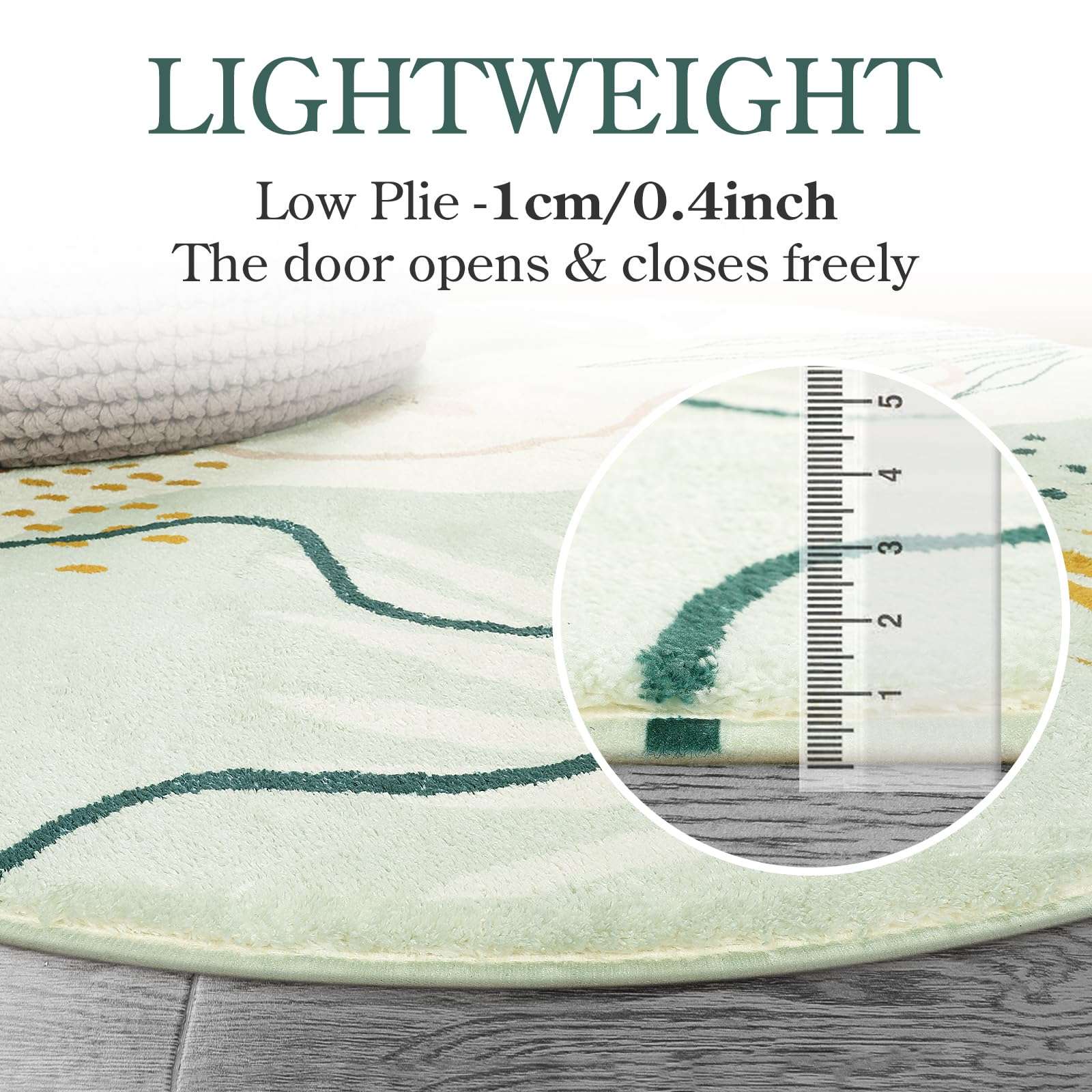 Lahome Green Hallway Runner - 2x7 Washable Non-Slip Runner Rug Throw Lightweight Soft Bathroom Runner Rug, Boho Botanical Print Indoor Carpet Runner for Bedroom Kitchen Entrance Laundry Living Room 3