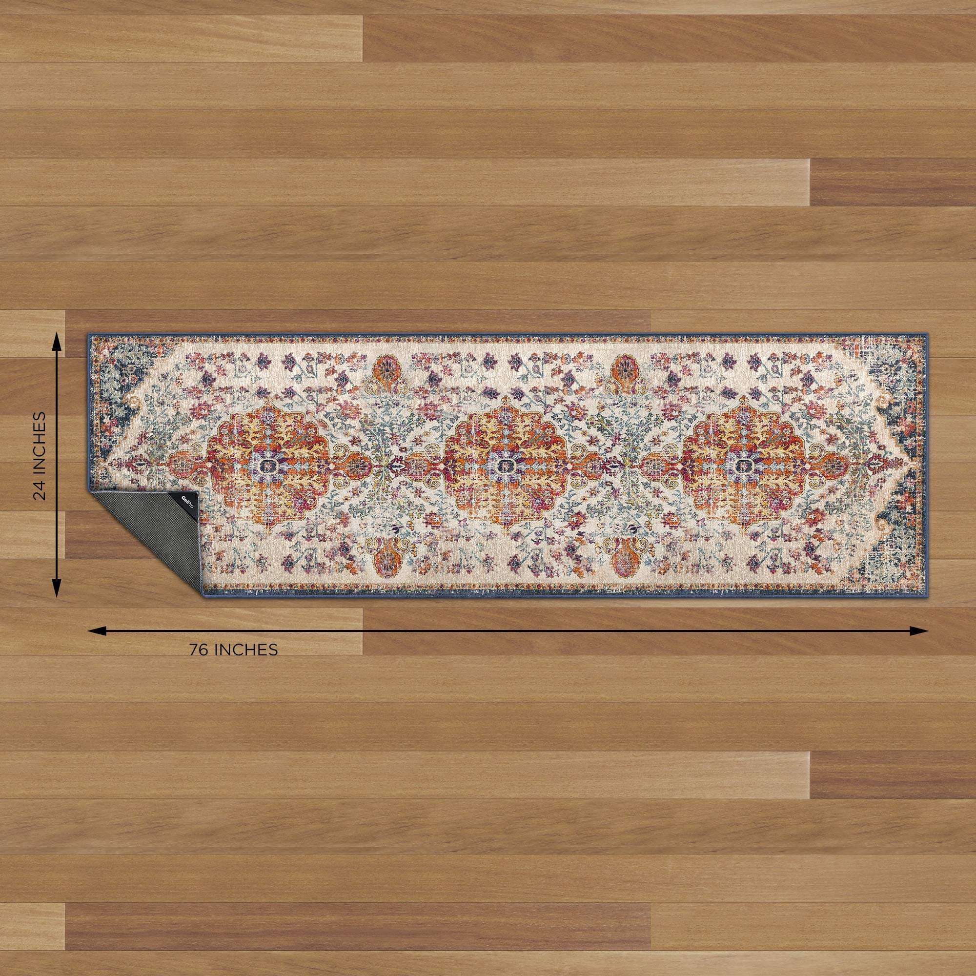 GelPro Nevermove Artisan Machine-Washable Chenille Textured GellyGrippers, 24x76, Taryn Wildberry (Rug Only) 3