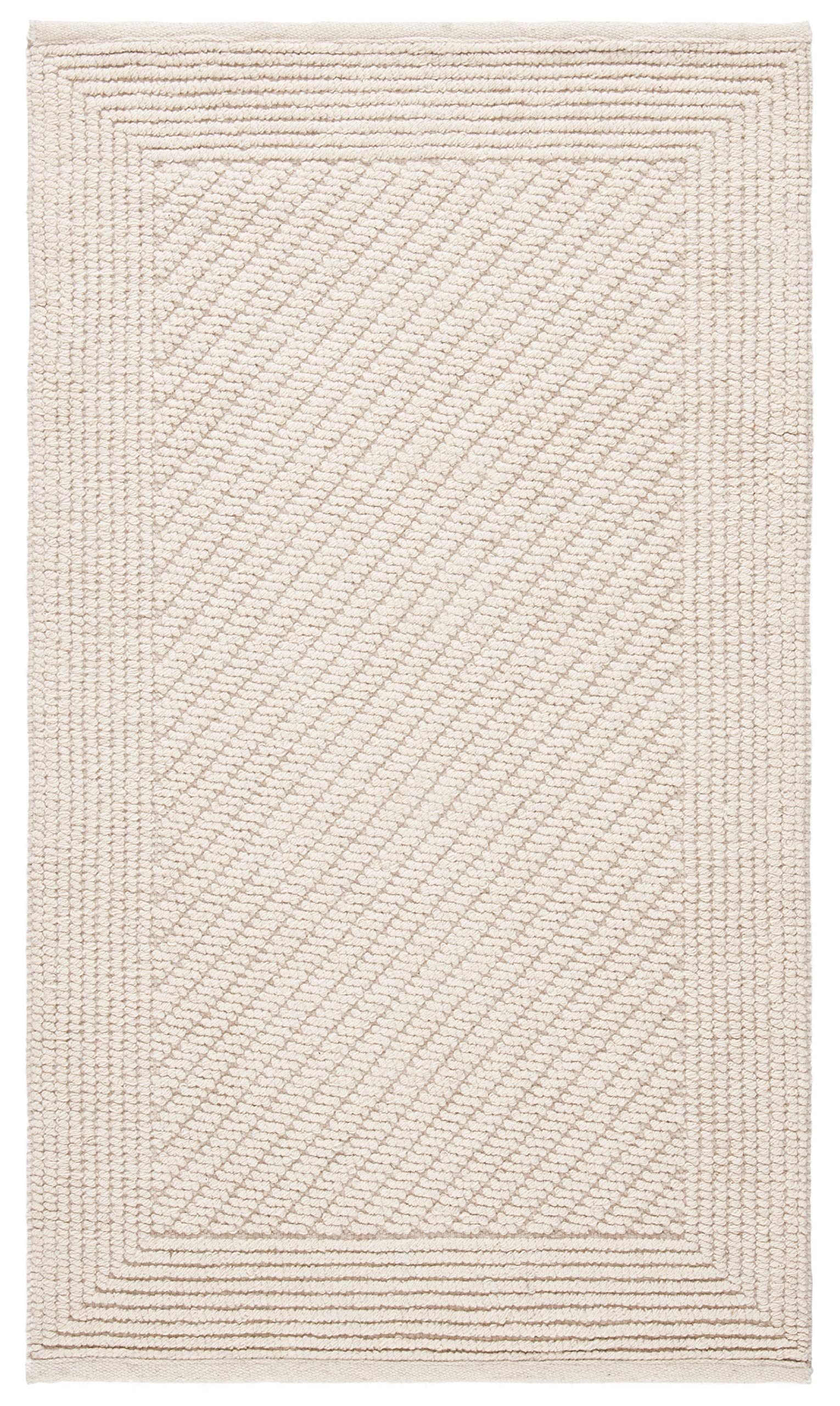 SAFAVIEH Natura Collection Accent Rug - 2'3" x 4', Ivory, Handmade Wool, Ideal for High Traffic Areas in Entryway, Living Room, Bedroom (NAT450A)