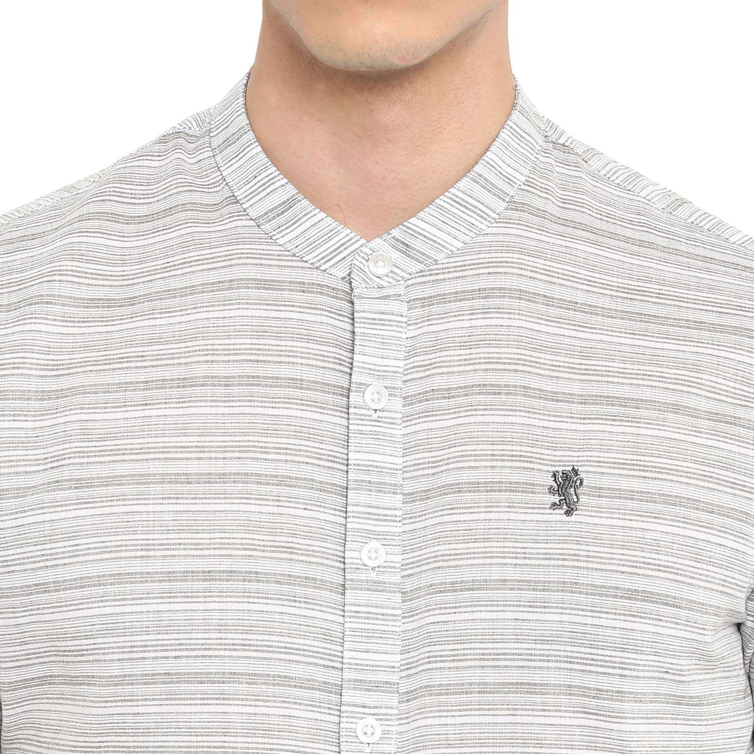 Red Tape Men's Striped Regular Fit Casual Shirt (RHS0046_Stripe Olive XL) 5