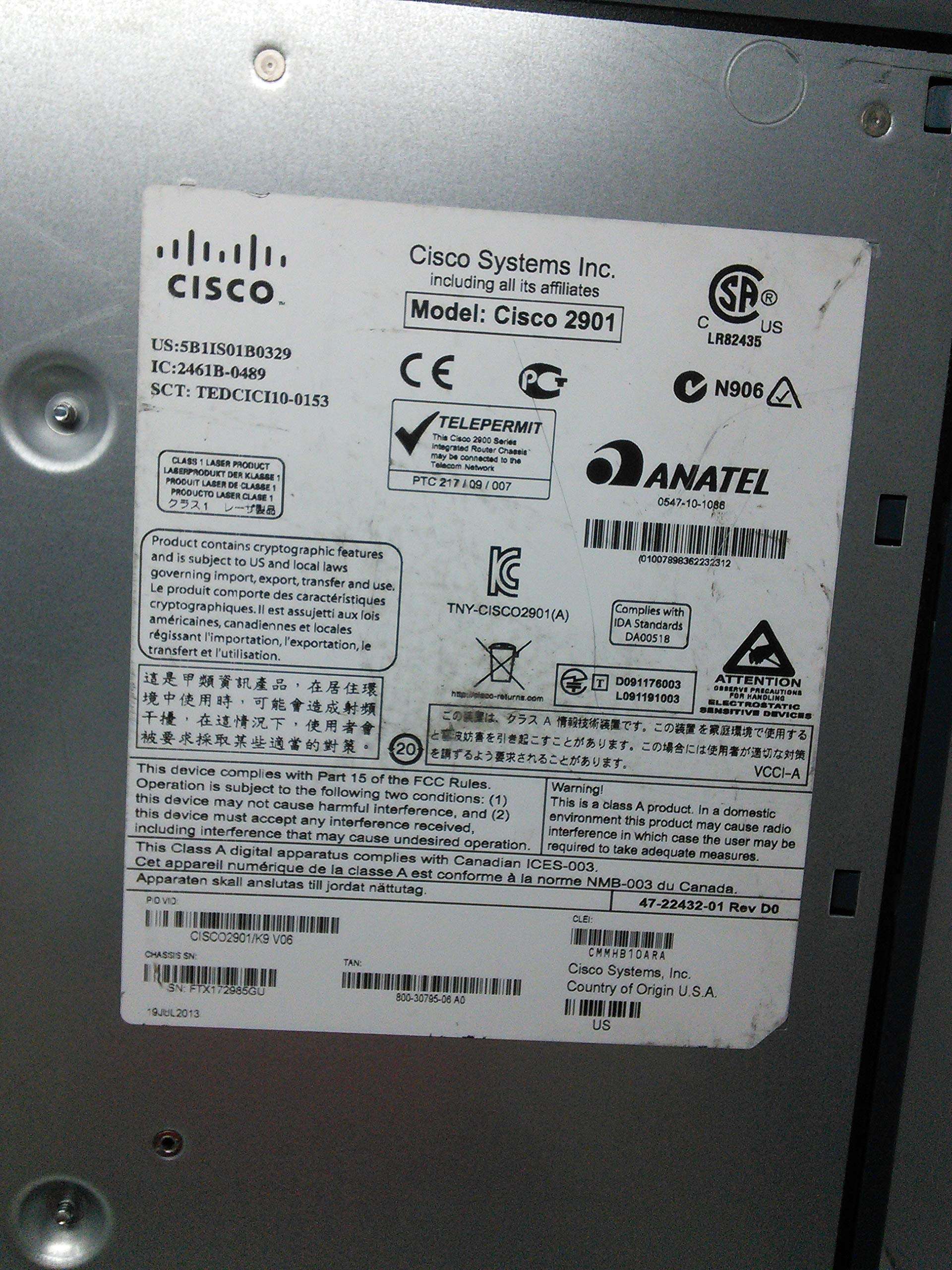 Cisco CISCO2901/K9 2901 W/ 2 Ge 4 Ehwic 4