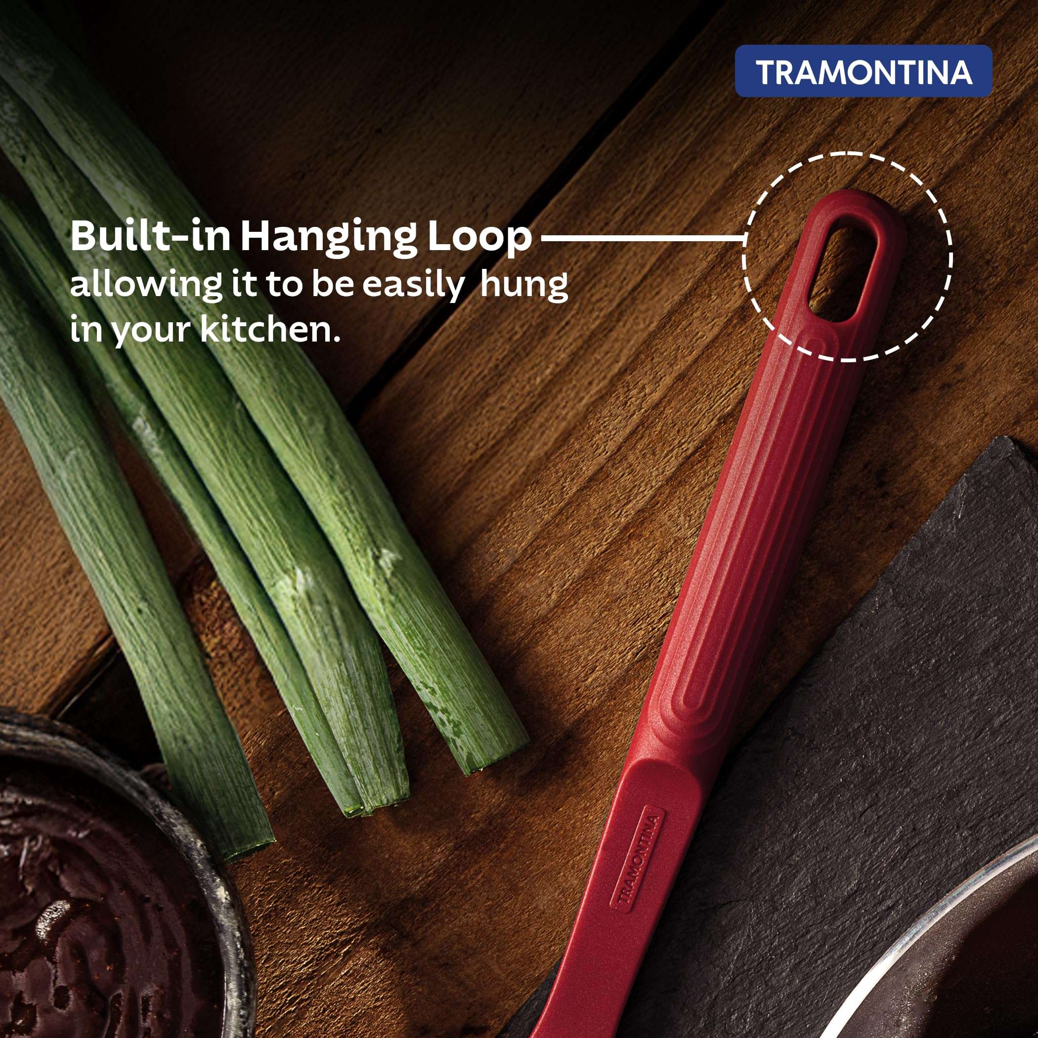 Tramontina Softta Slotted Spatula – Red Silicone Turner for Cooking, Frying & Flipping – Heat Resistant up to 210°C, Safe for Nonstick & Ceramic Cookware 4