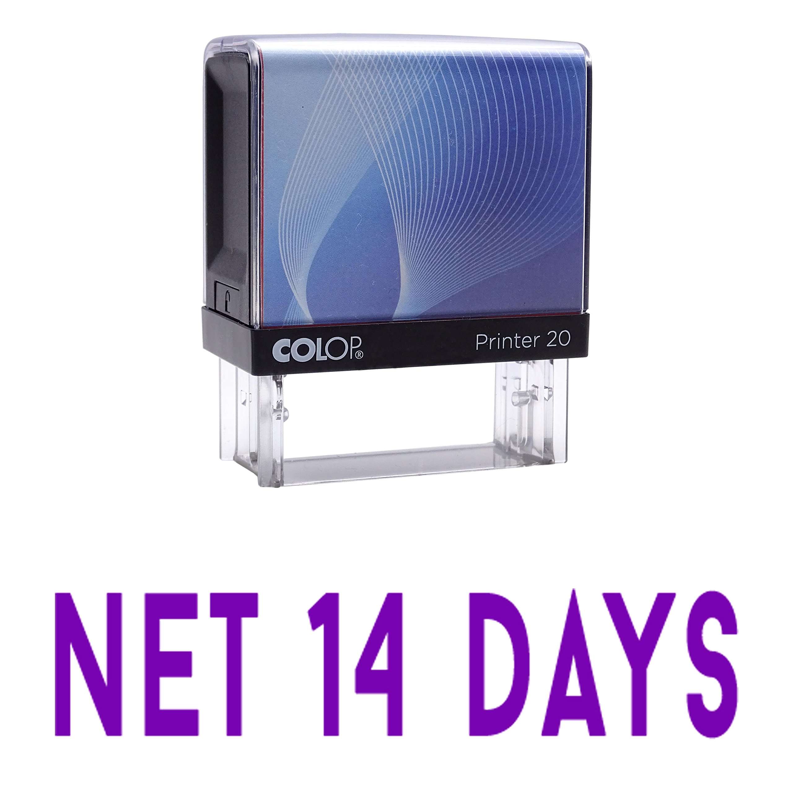 NET 14 Days Self Inking Rubber Stamp Custom Colop Office Stationary P20 Mini Stamper