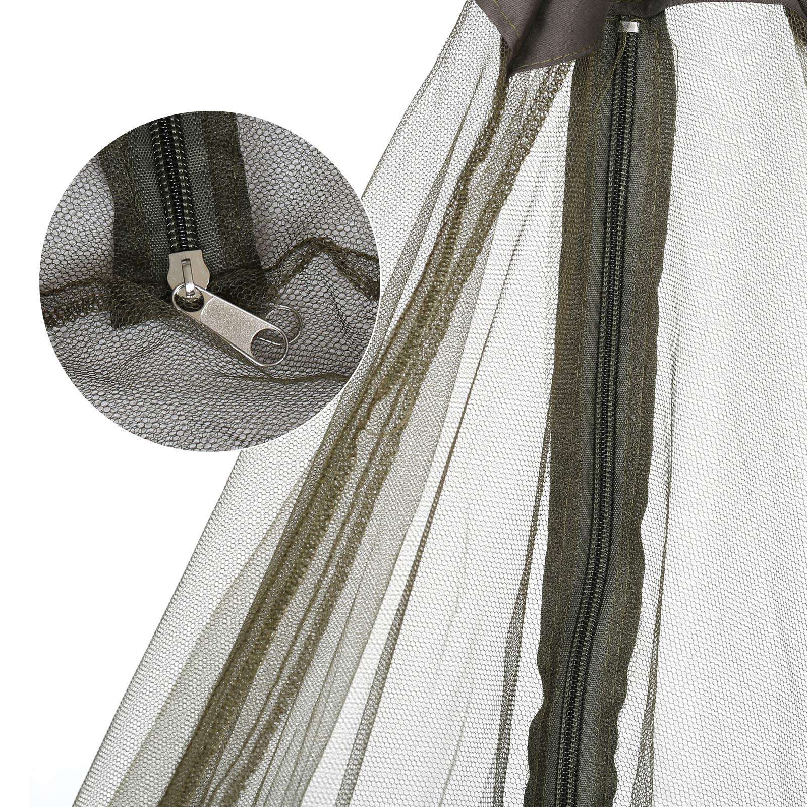 GWHOLE Camping Mosquito Net Canopy, Bug Net for Camping Bed, Tent Pegs Attached,Compact and Ultra-Light 4