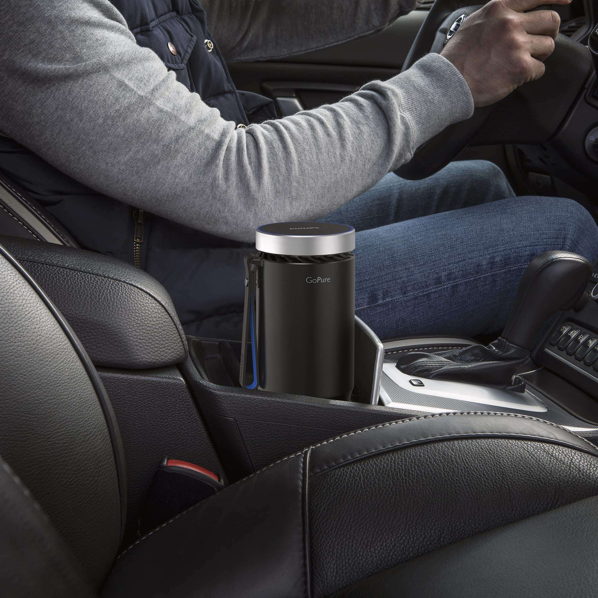 Philips GoPure GP5611 Cup Holder Car Air Purifier with UV Filtration and HESAMax Technology 4