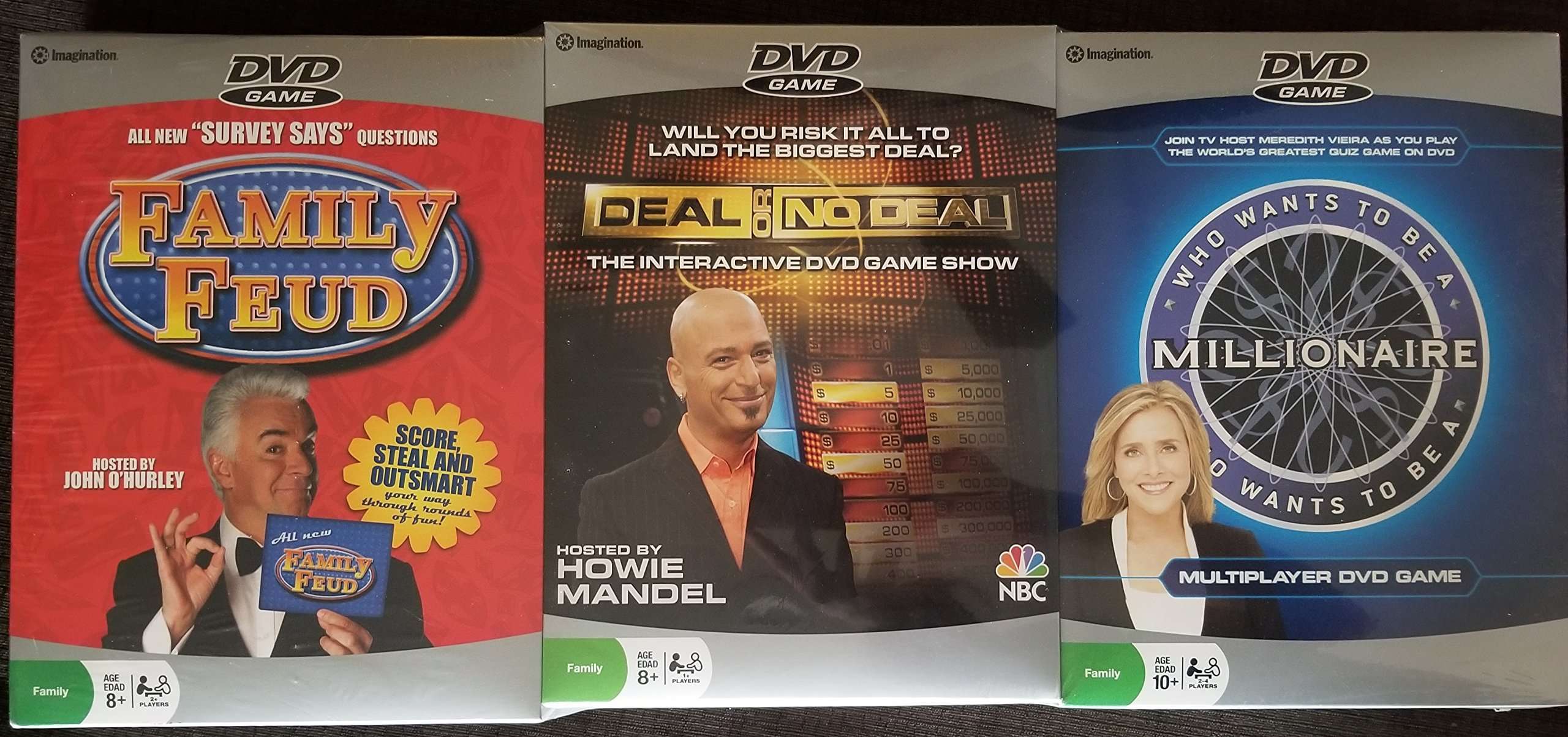 Imagination DVD Game 3 Pack - Includes: Family Feud - Deal or No Deal - Who Wants to Be a 1