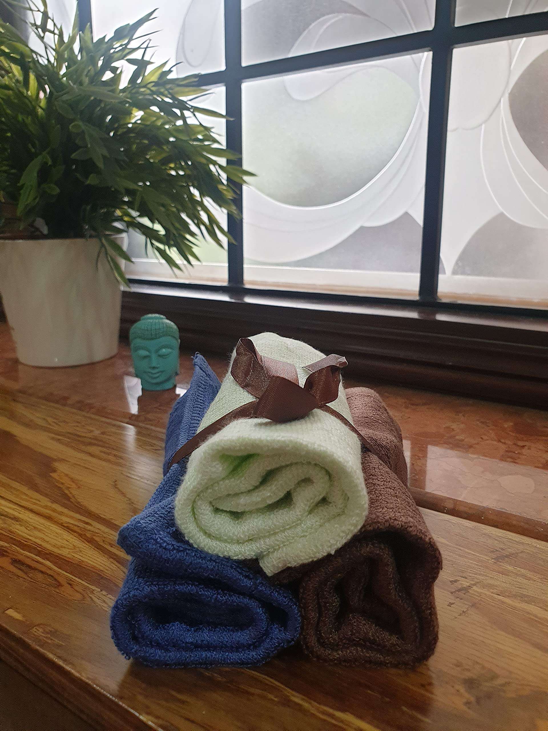 Bamboo Greens Bamboo Fiber Face Napkins Set- 3pc (Light Green) 3