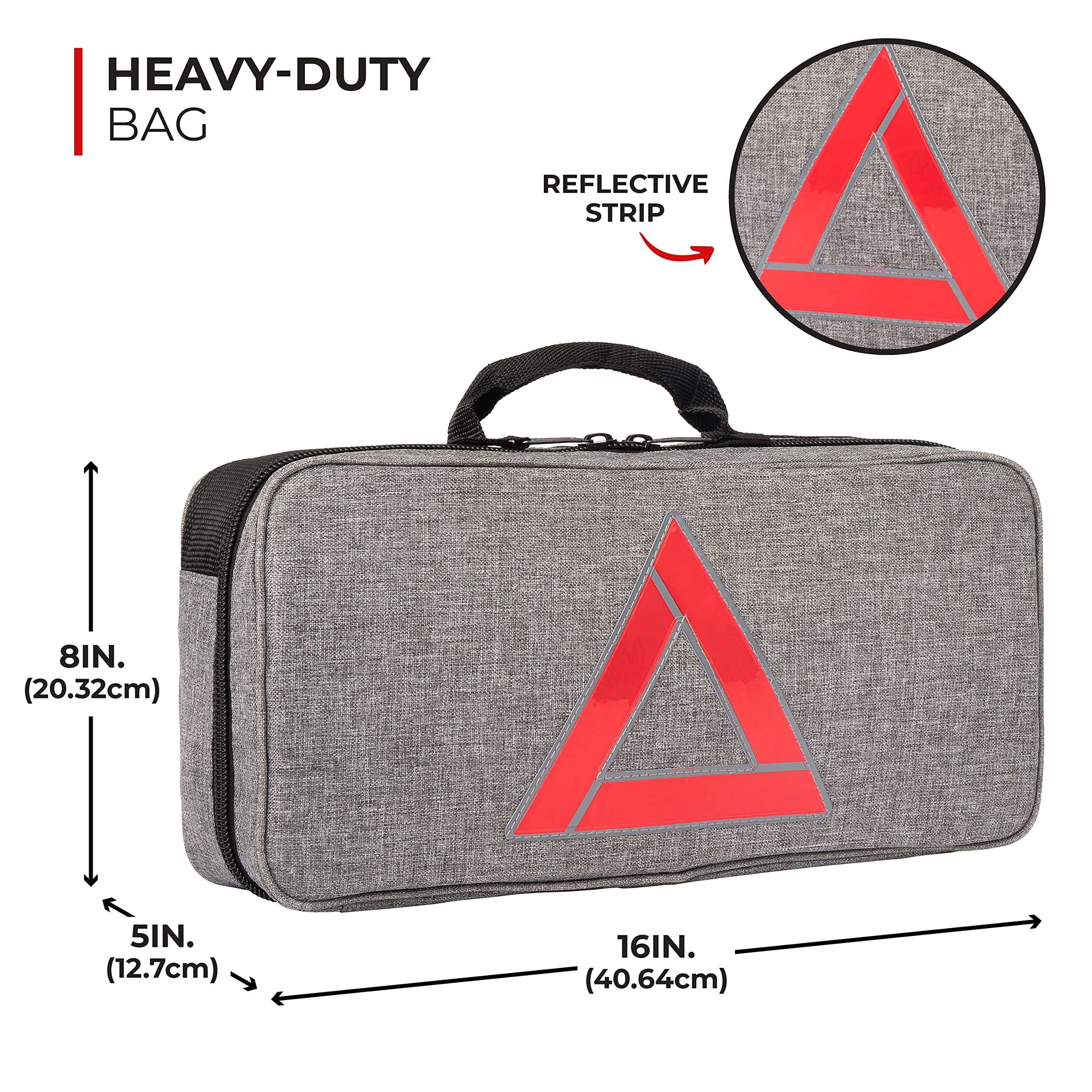 Thrive Emergency Car Kits for Vehicles - Roadside Emergency Car Kit (104 Pieces) - Car Kits for Emergency - Roadside Car Kit with Jumper Cables and Mini First Aid Kit - Triangle Bag 3