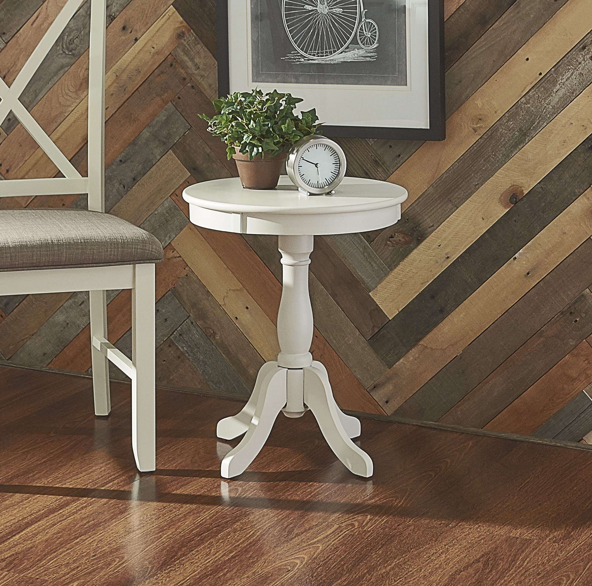 Powell Furniture Round Accent Table, White 2