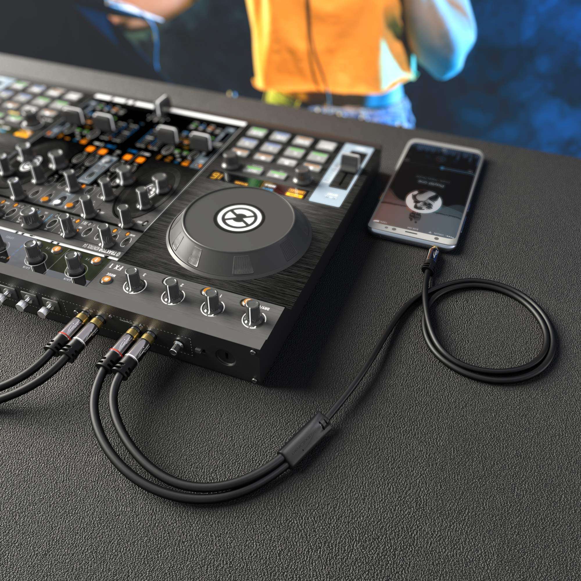 KabelDirekt – RCA to Jack 3.5 Adapter Cable – 15 ft – Versatile Plug-and-Play Audio Cable (Aux/3.5mm to 2X RCA for Connection to Smartphone, Tablet, Home Theater, soundbar, TV, Notebook, MP3) 5