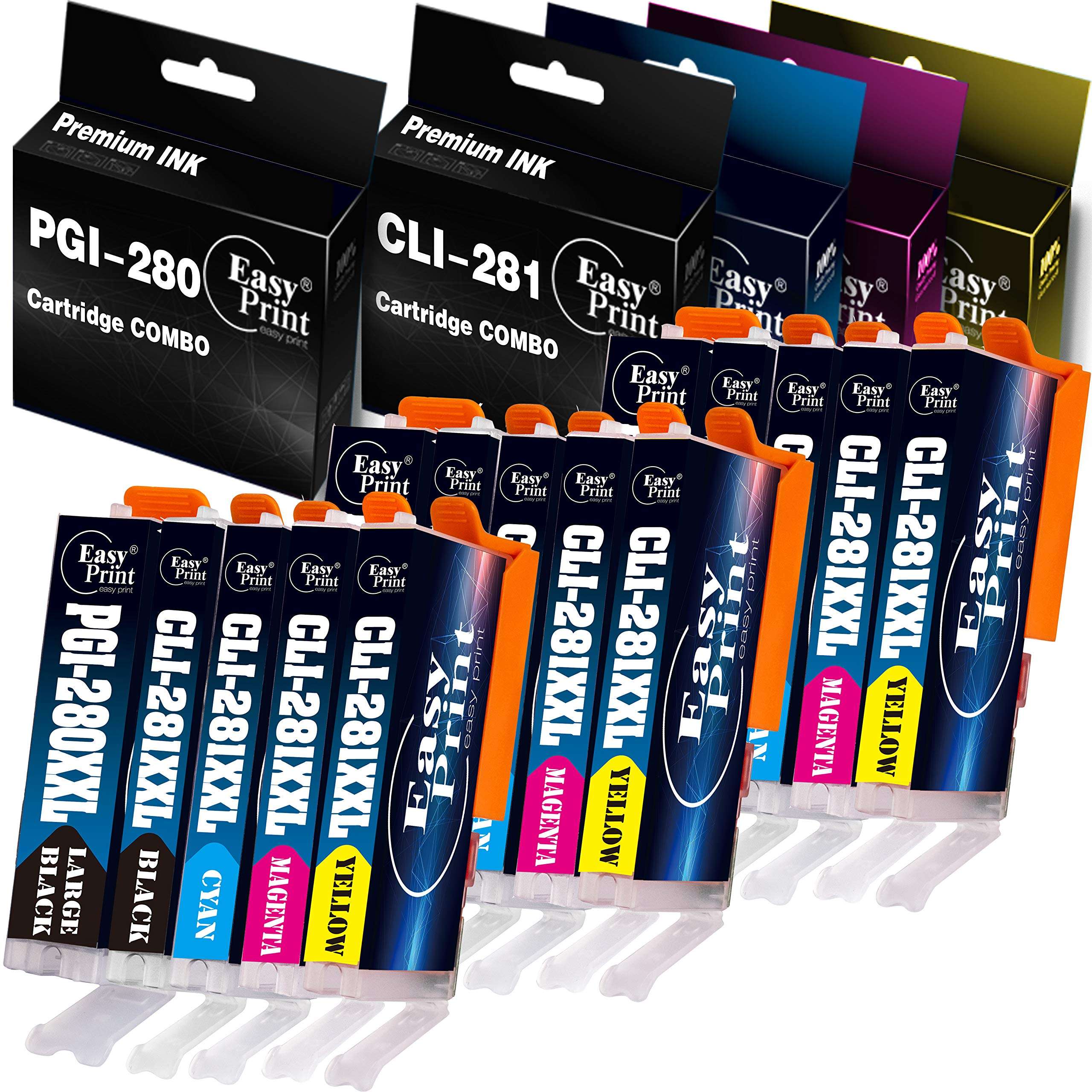 EASYPRINT (15 Pack) Compatible PGI280XXL CLI281XXL PGI-280XXL CLI-281XXL Ink Cartridge Used for Canon TR7520 TR8520 TS6120 TS8320 TS8120 TS9120 TS8220 TS6220 TS9520 TS6320 TS9521C TS702 TS9100 Printer 1