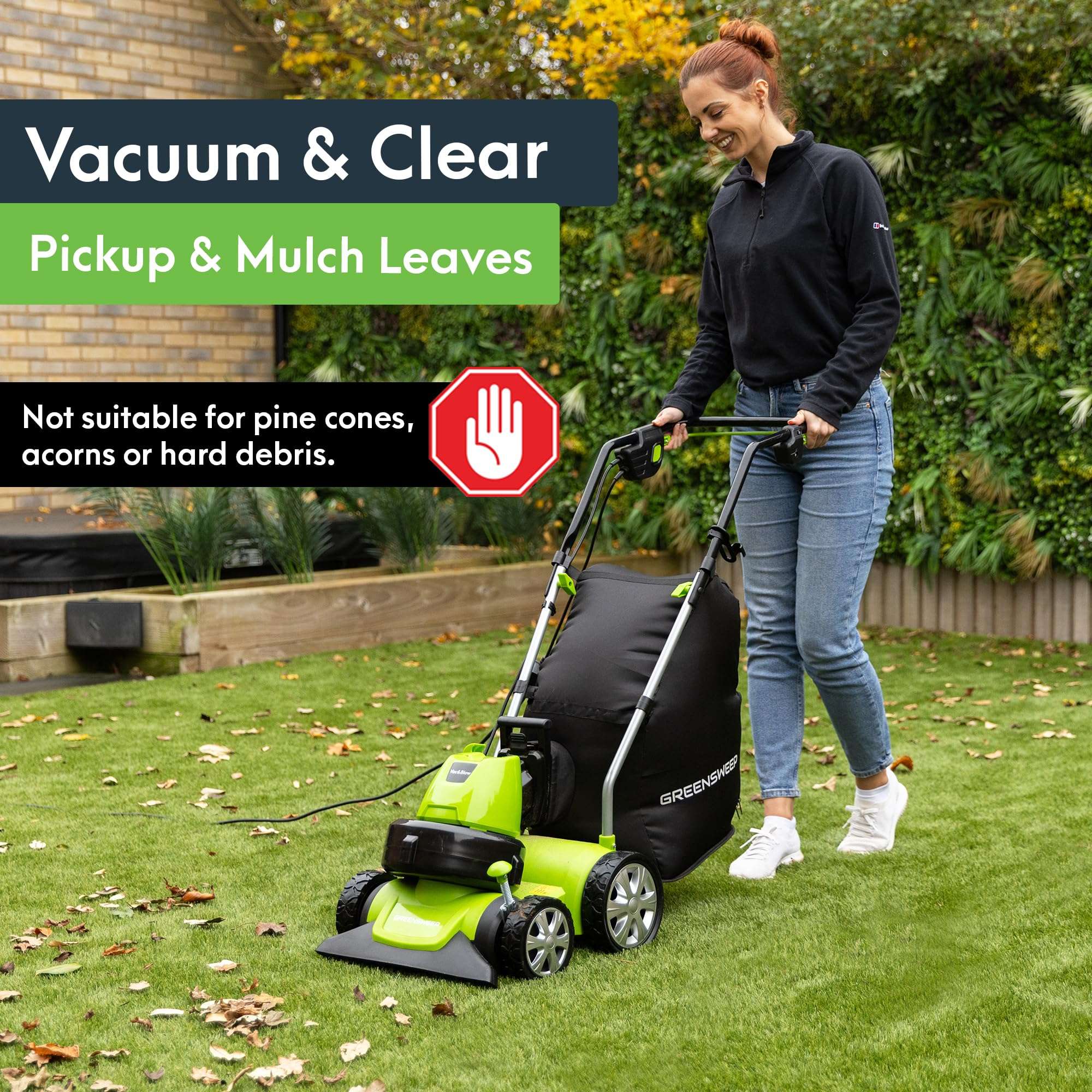 GreenSweep Vac & Blow | 3 in 1 Vacuum, Blower & Mulcher for Artificial Lawns, Grass, Patio's & Driveways 3