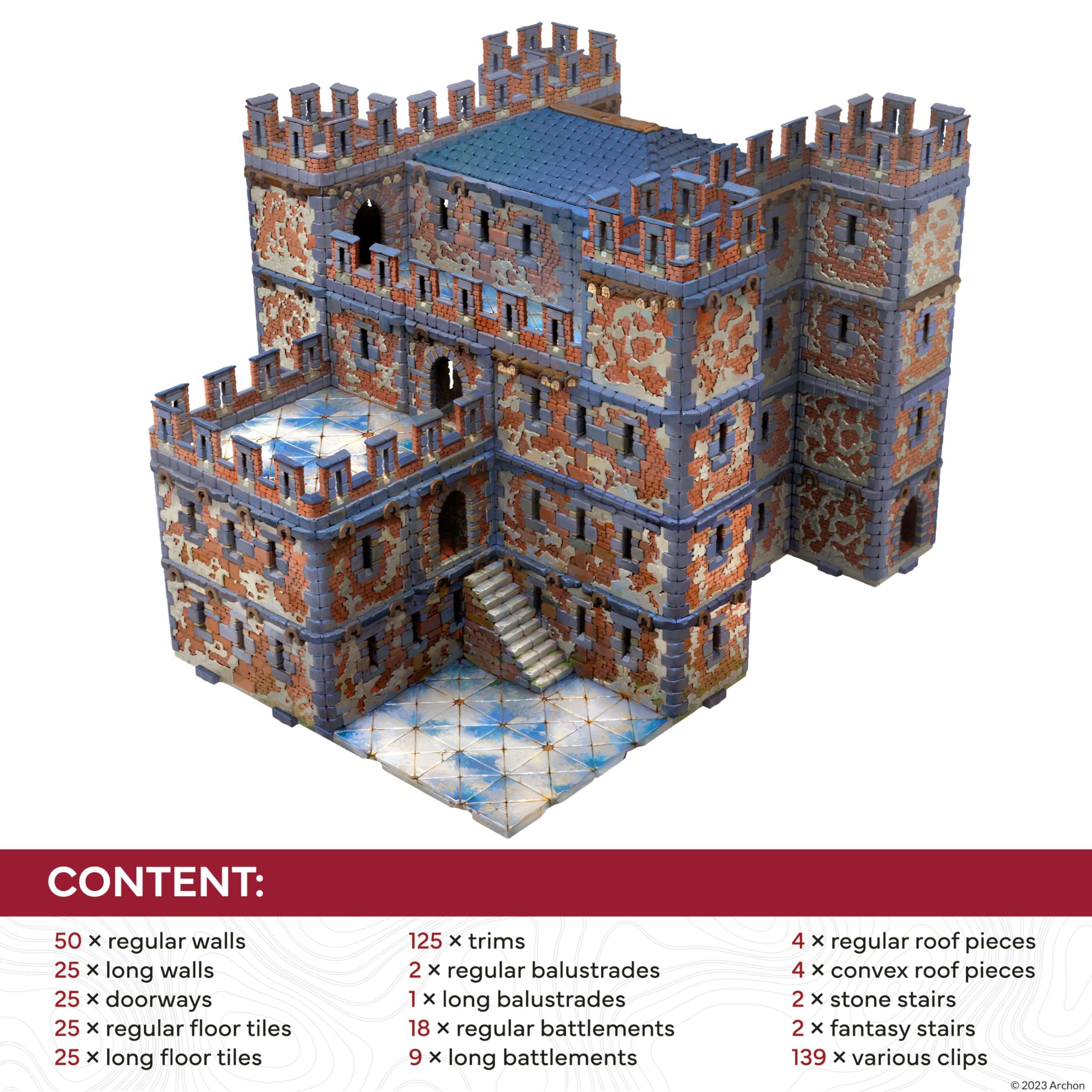 Dungeons & Lasers Grand Stronghold Terrain Set for DND and Tabletop RPG Games - 5E Compatible for 28mm - 32mm Scale Miniatures - 317 Pieces - Modular Design for Quick Assembly - from Archon Studio 5