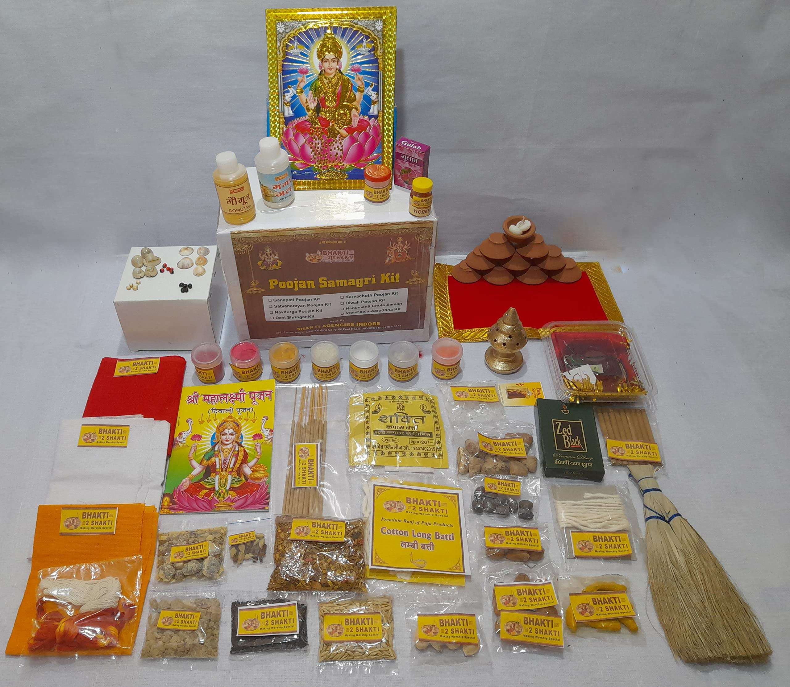 Bhakti2Shakti-Making Worship Special™ - Diwali Poojan Kit | Dhanteras Pooja Kit | Deepawali Puja | Lakshmi Pujan Samagri | Jumbo |Contains 50+ Worship Stuff | Deepavali Worship Stuff 1