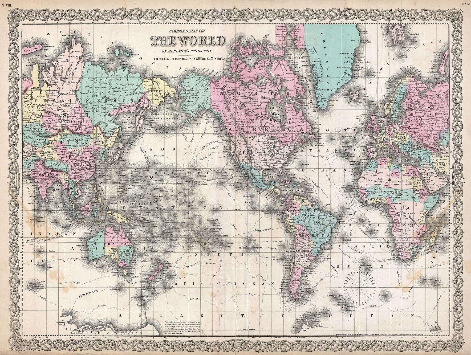 Wall Art Prints -UNFRAMED 16x12 inches - Old Maps - Great Vintage Home Decor and Gift (Style 03) 1