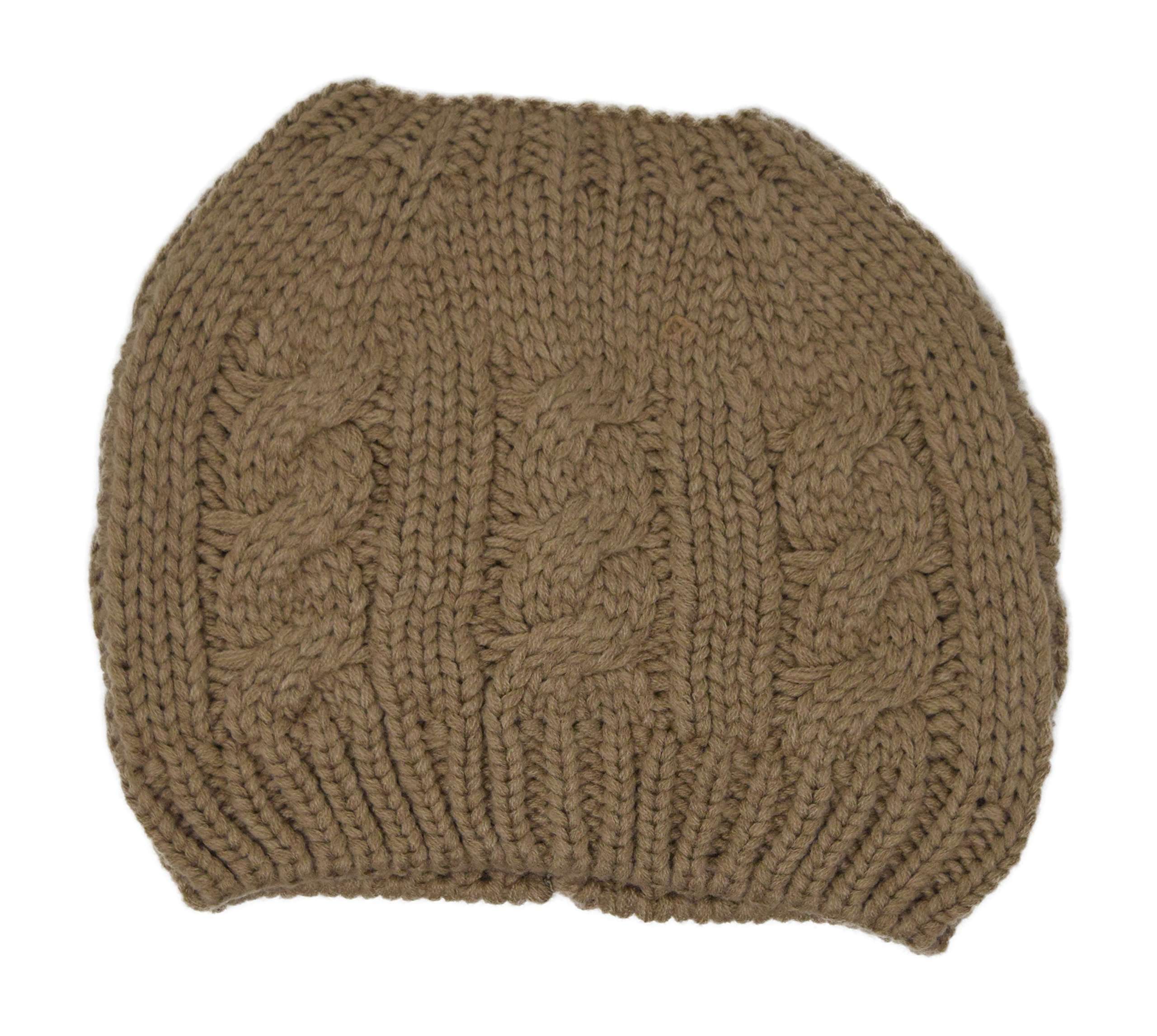 Nickanny27s Beige: Nickanny'S Crochet Messy Bun Beanie Style With Hole For Ponytail Hat Perfect Running Or Bad Hair Day 4