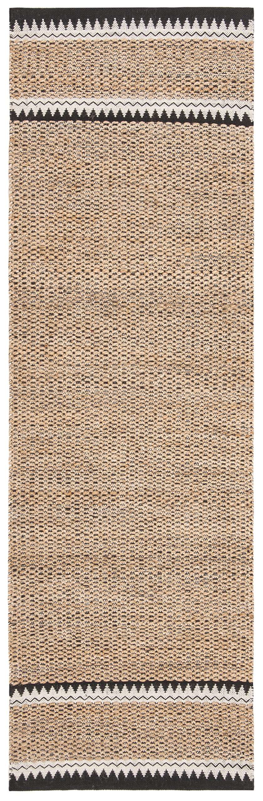 Safavieh Natural Fiber Collection Runner Rug - 2'3" x 6', Natural & Black, Handmade Farmhouse Boho Coastal Rustic Jute, Ideal for High Traffic Areas in Living Room, Bedroom (NF874B) 3