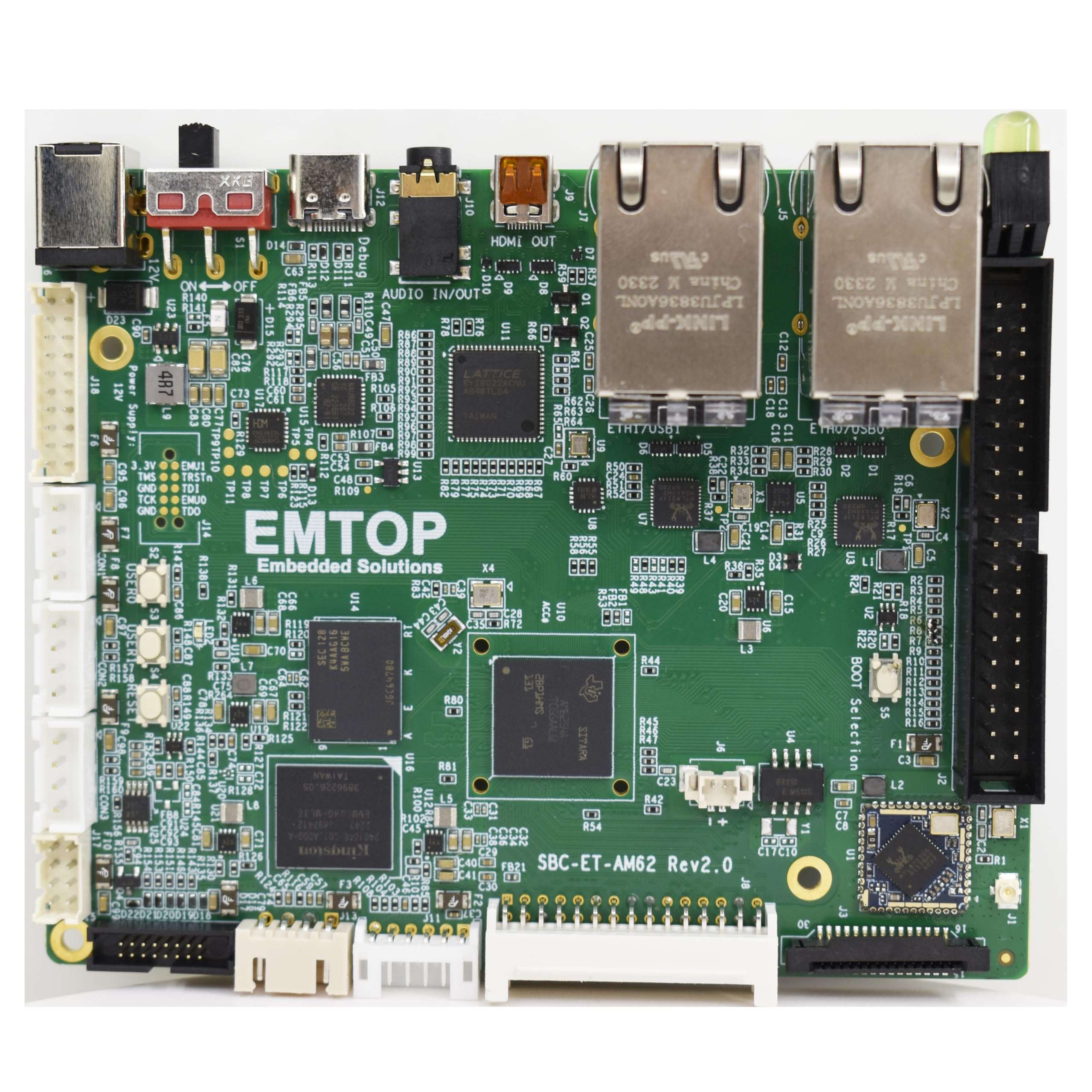 EMTOP EMB SBC-ET-AM62 Single Board Computer, TI AM623x/AM625x CPU, ARM Cortex-A53 Quad-Core 1.4GHz,2GB DDR4,8GB EMMC 1