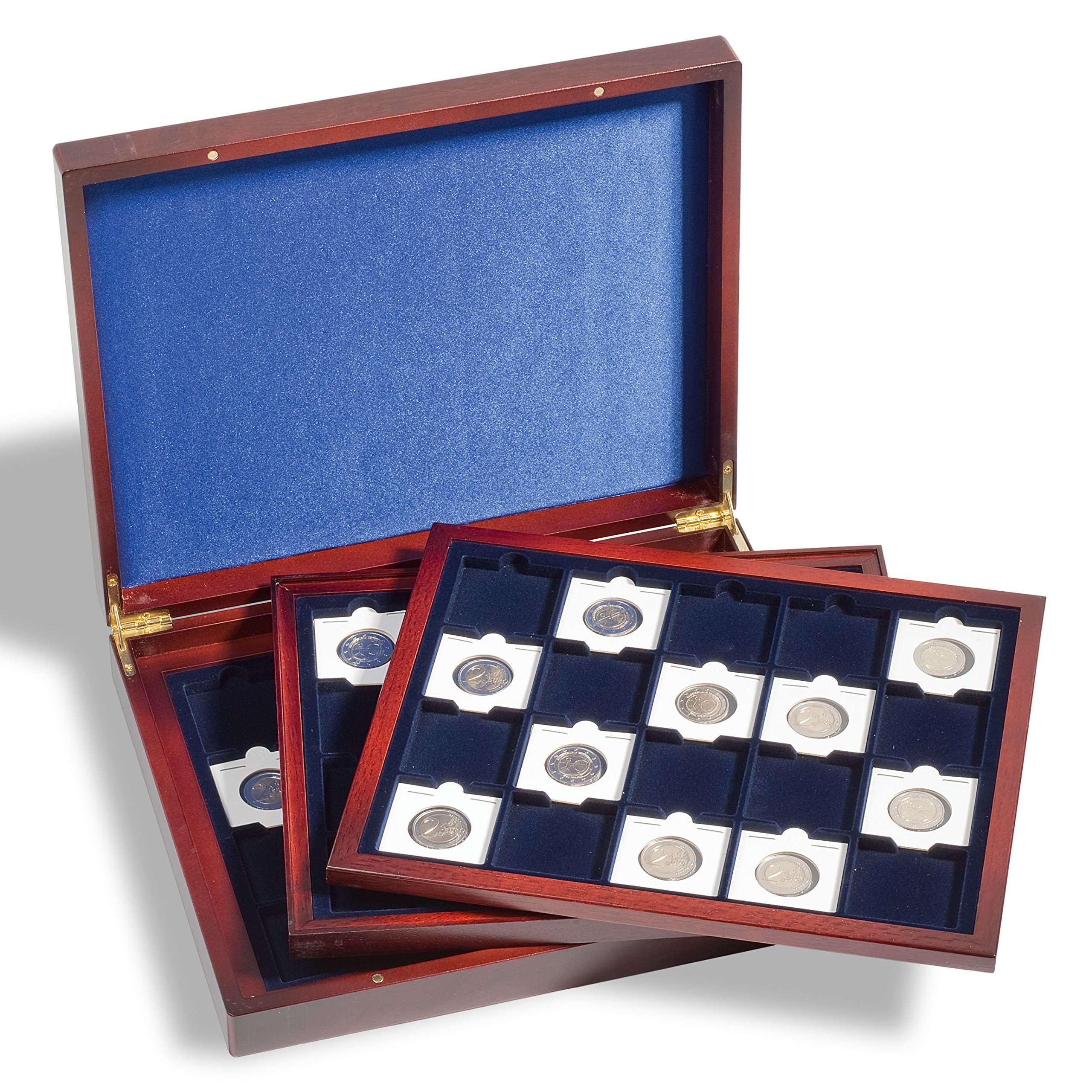 Presentation Case VOLRERRA TRIO de LUXE Each for 20 QUADRUM Coin Capsules 50*50 mm Blue 1