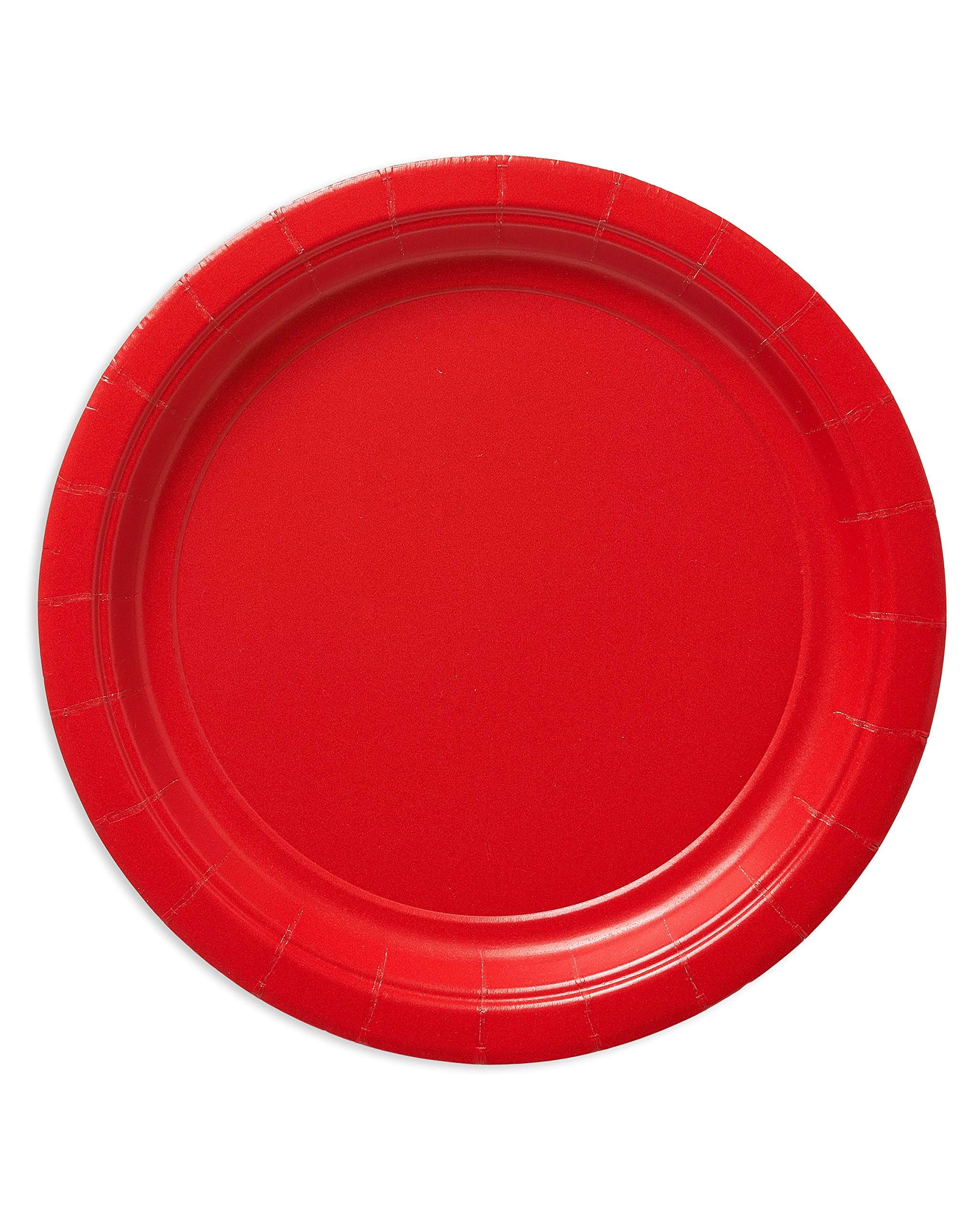 American Greetings Red Party Supplies, Round Paper Dessert Plates (20-Count) 1