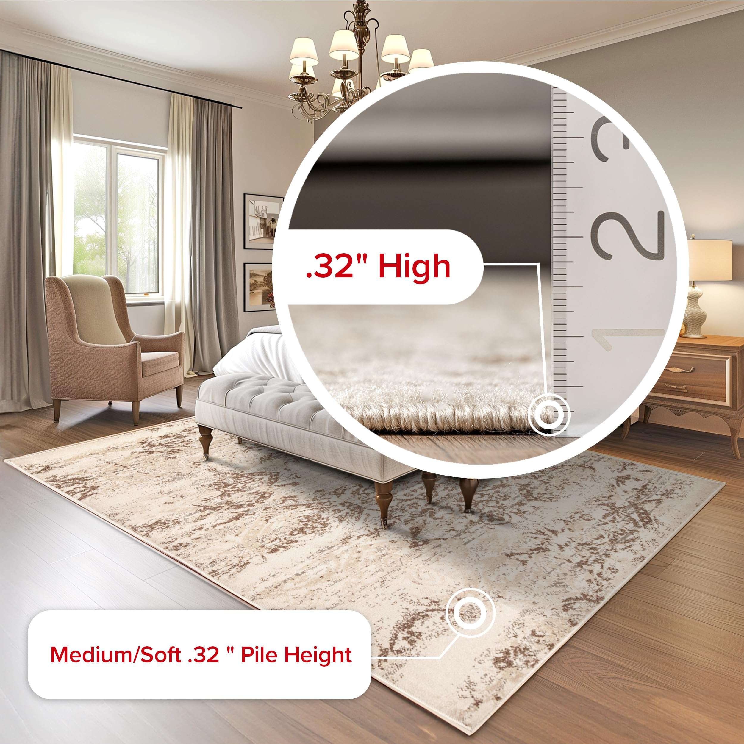 nuLOOM Freja Faded Floral Runner Rug, 2' 6" x 10', Beige 4