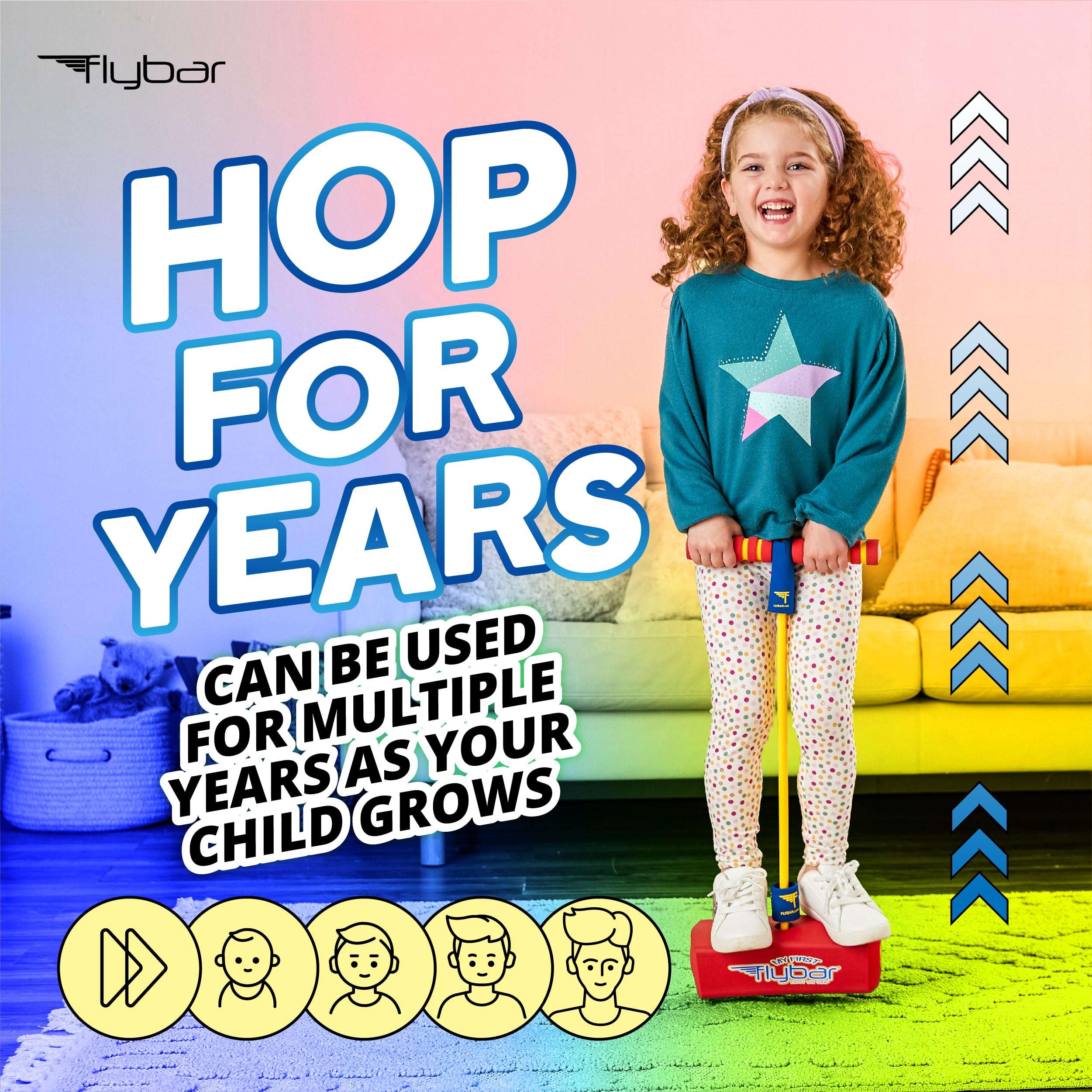 Flybar My First Foam Pogo Jumper for Kids Fun and Safe Pogo Stick for Toddlers, Durable Foam and Bungee Jumper for Ages 3 and up, Supports up to 250lbs (Red) 6