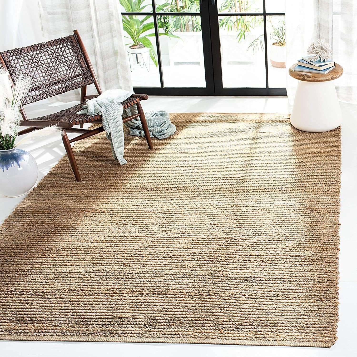 THE HOME TALK Natural Handcrafted Braided Jute Rug-150X240CM|Traditional Carpet for Living Room,Kitchen,Entryway,Bedroom,Dining Room|Rustic Bohemian Decor|Durable,Anti-Skid Carpets for Centre Table