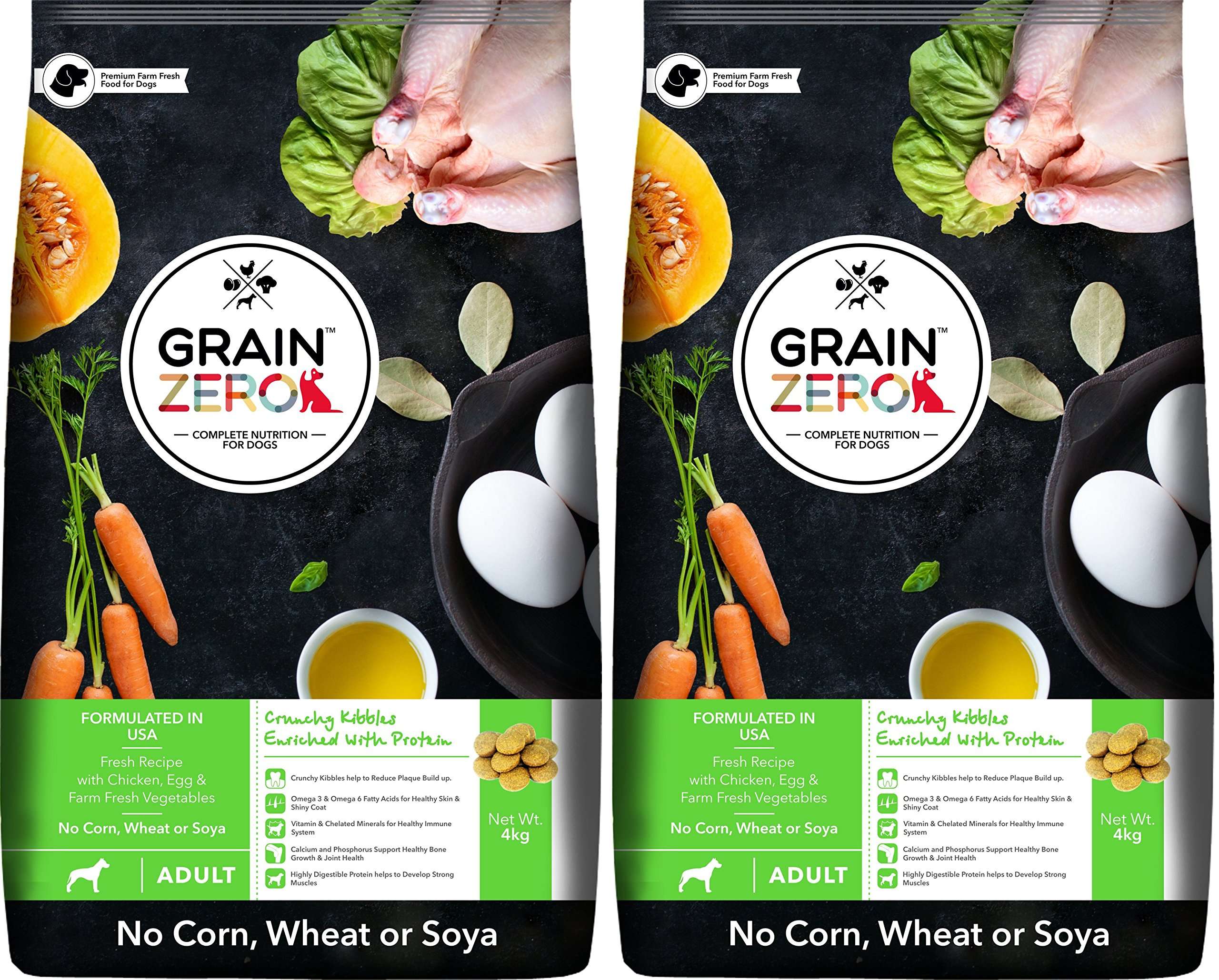 Grain Zero Adult Dog Food, 4 kg (Buy 1 Get 1 Free)