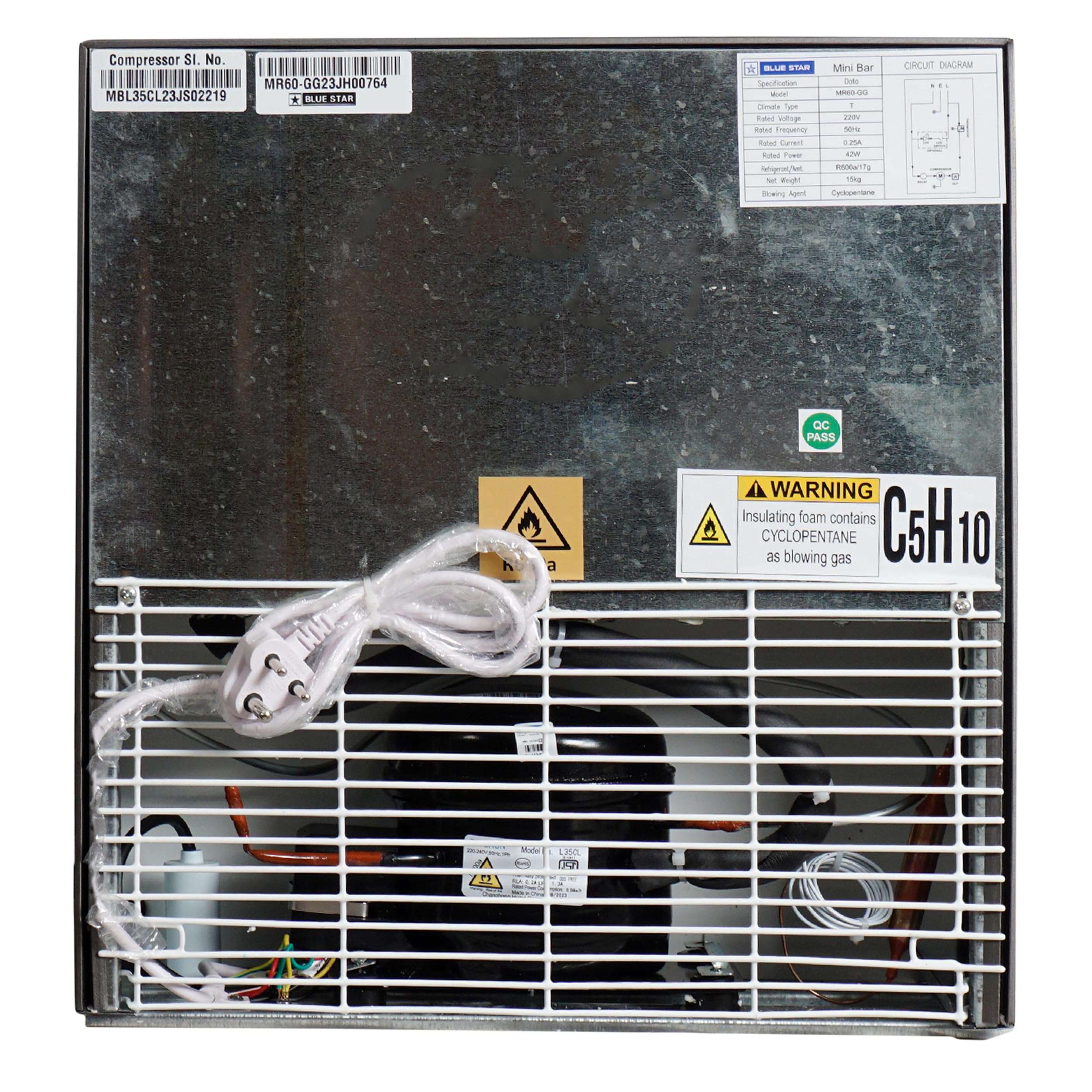 Blue Star 47 L 2 Star Minibar Refrigerator With adjustable Temperature (2023 Model, MR60-GG, Graphite - Grey) 6