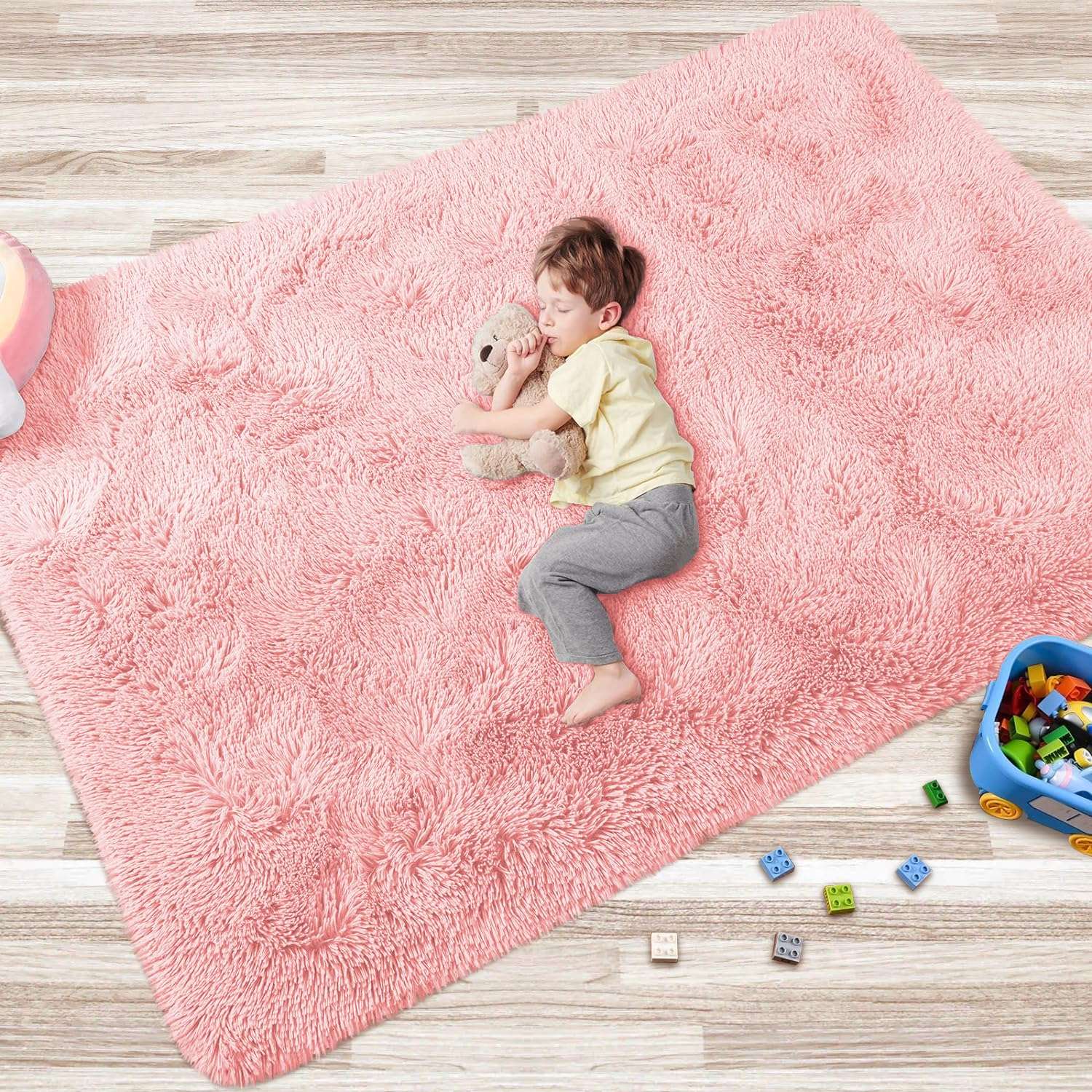 IR Imperial Rooms Shaggy Rugs for Living Room Durable Rectangular Cozy, High Pile Soft Throw Rug Anti Slip Carpets for Bedroom, Kids Home Decor Aesthetic, Nursery (Black, 5x7 Feet) 6