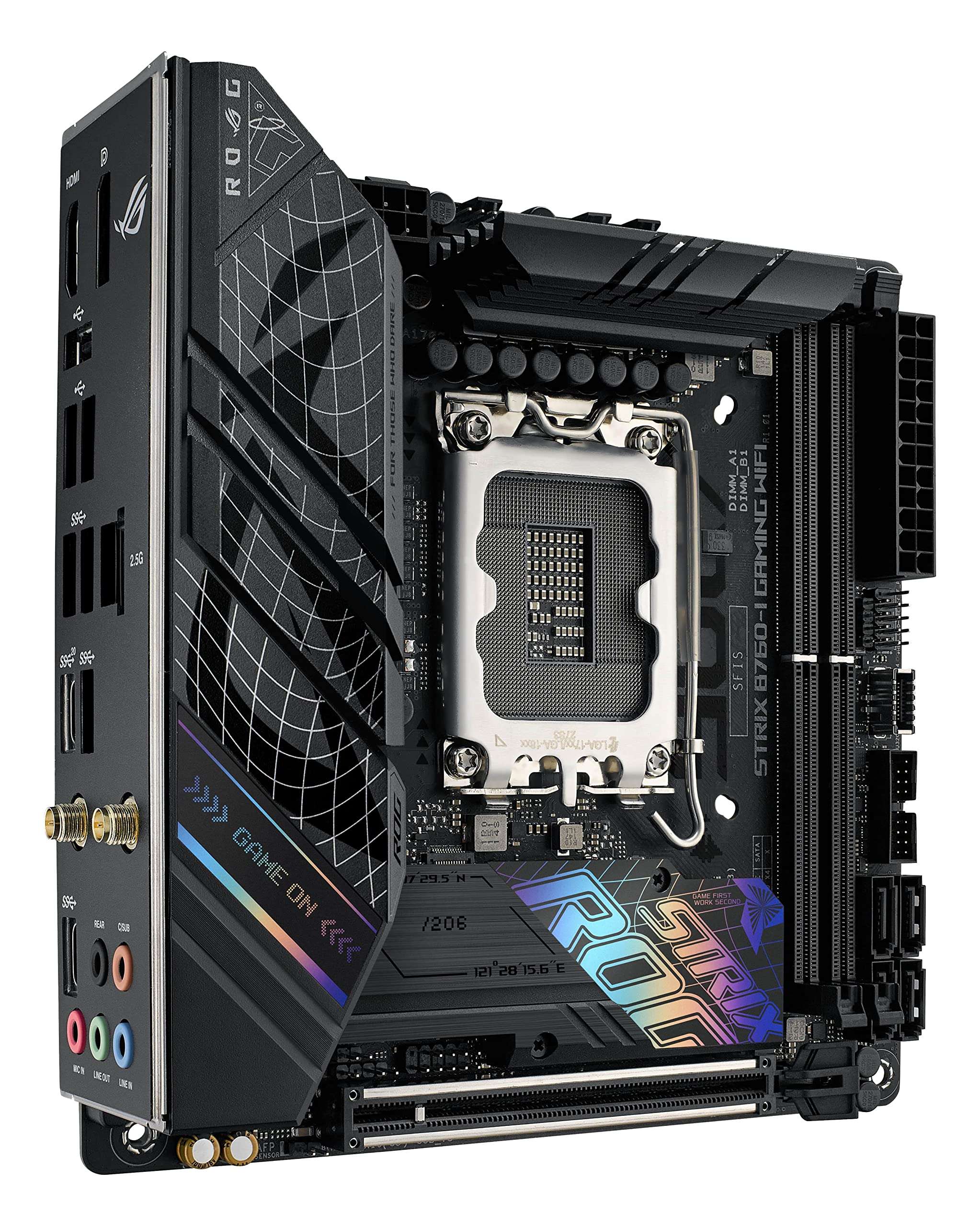 ASUS ROG Strix B760-I Gaming WiFi - Intel B760 LGA 1700 Mini ITX Motherboard (DDR5, 8 + 1 DrMOS, PCIe 5.0, 2 x PCIe 4.0 M.2, WiFi 6E, 2.5G Ethernet, USB 3.1 Gen 2 x 2 Type-C, Aura Sync RGB) 4