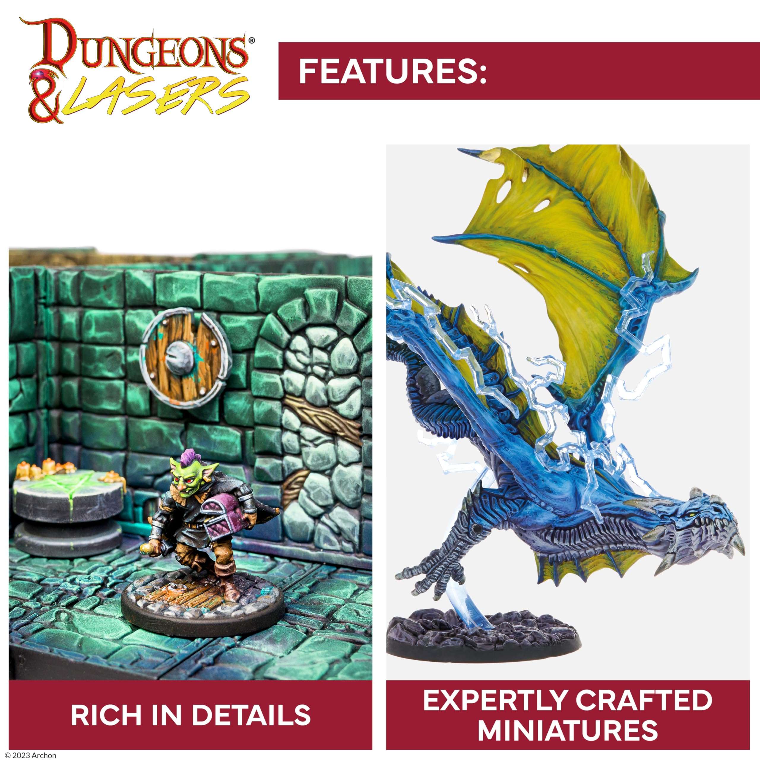 Dungeons & Lasers Grand Stronghold Terrain Set for DND and Tabletop RPG Games - 5E Compatible for 28mm - 32mm Scale Miniatures - 317 Pieces - Modular Design for Quick Assembly - from Archon Studio 3