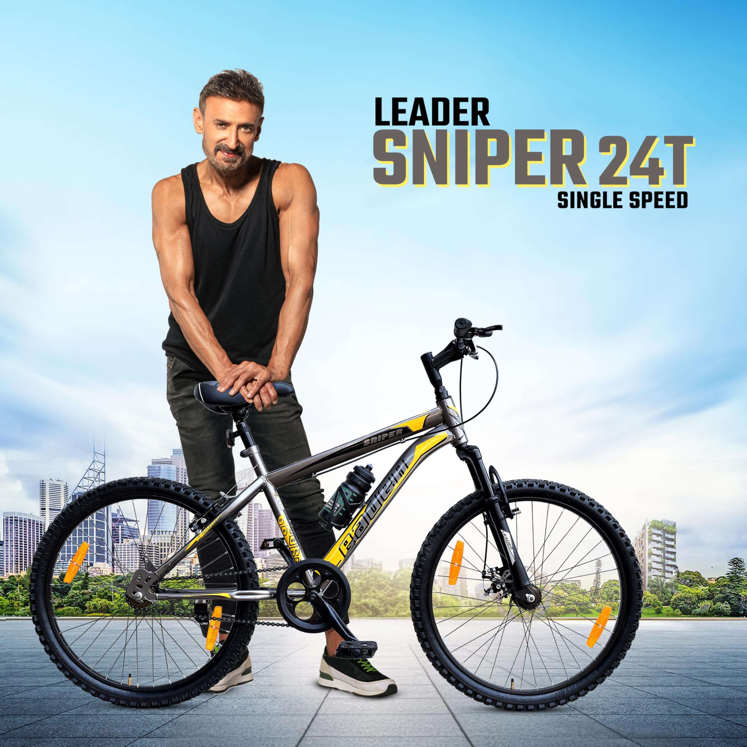 Leader Women Sniper MTB 24T Mountain Bicycle - Single Speed - Ideal for 9-14 Years Age, Grey, Rigid, 16 Inches 3