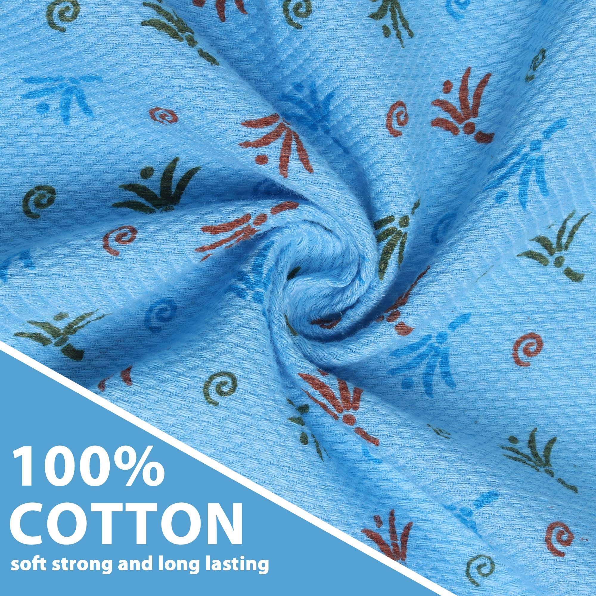 ZAHYA 6 pcs Cotton Napkin for Workout, Face, Dining | Ultra-Light Weight ~27 GMS | Colour Floral 4