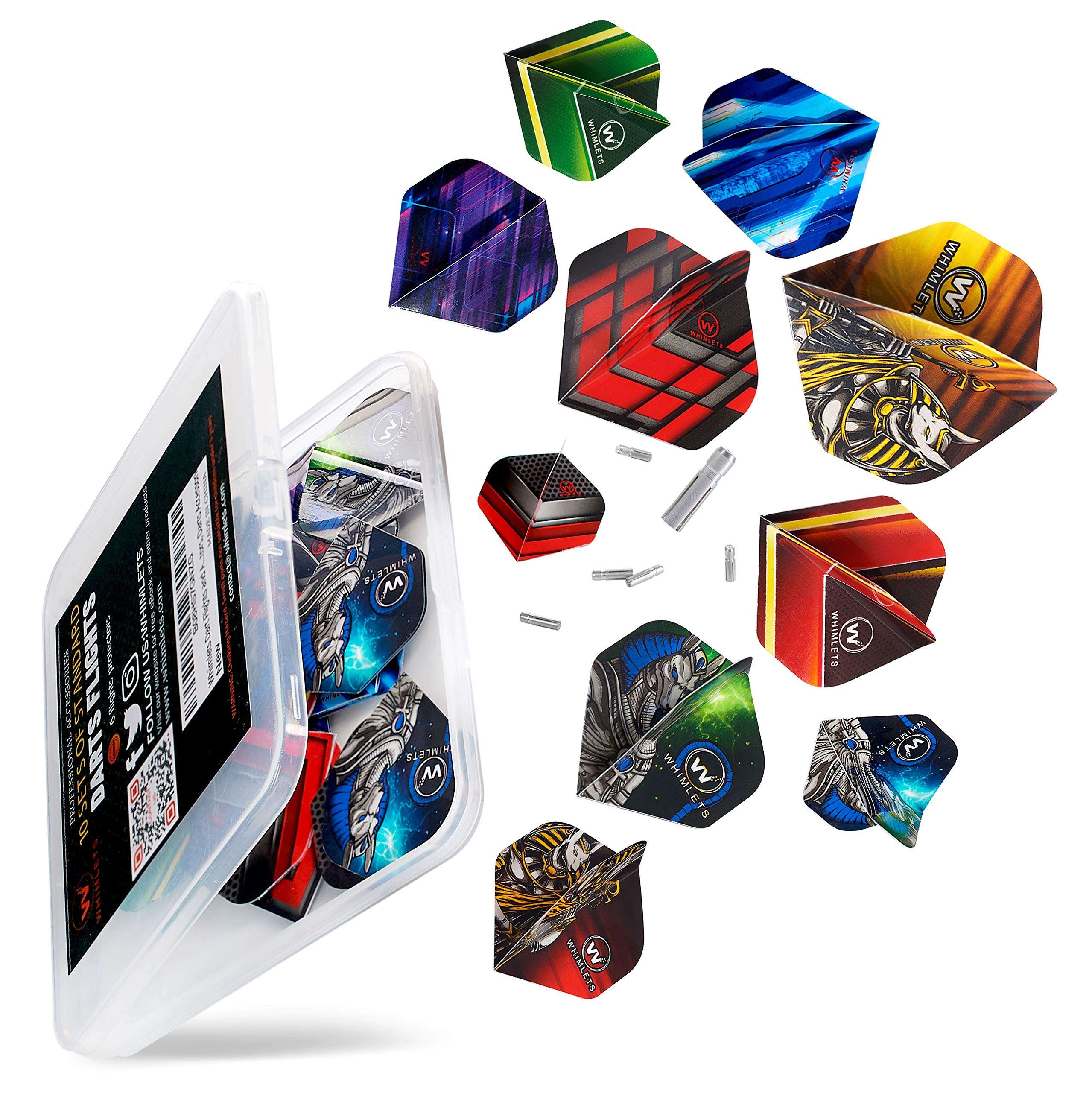 Whimlets Dart Flights and Accessories – Sets of Standard Shape Darts Flights with Flights Protectors, Darts Accessories Kit… 6