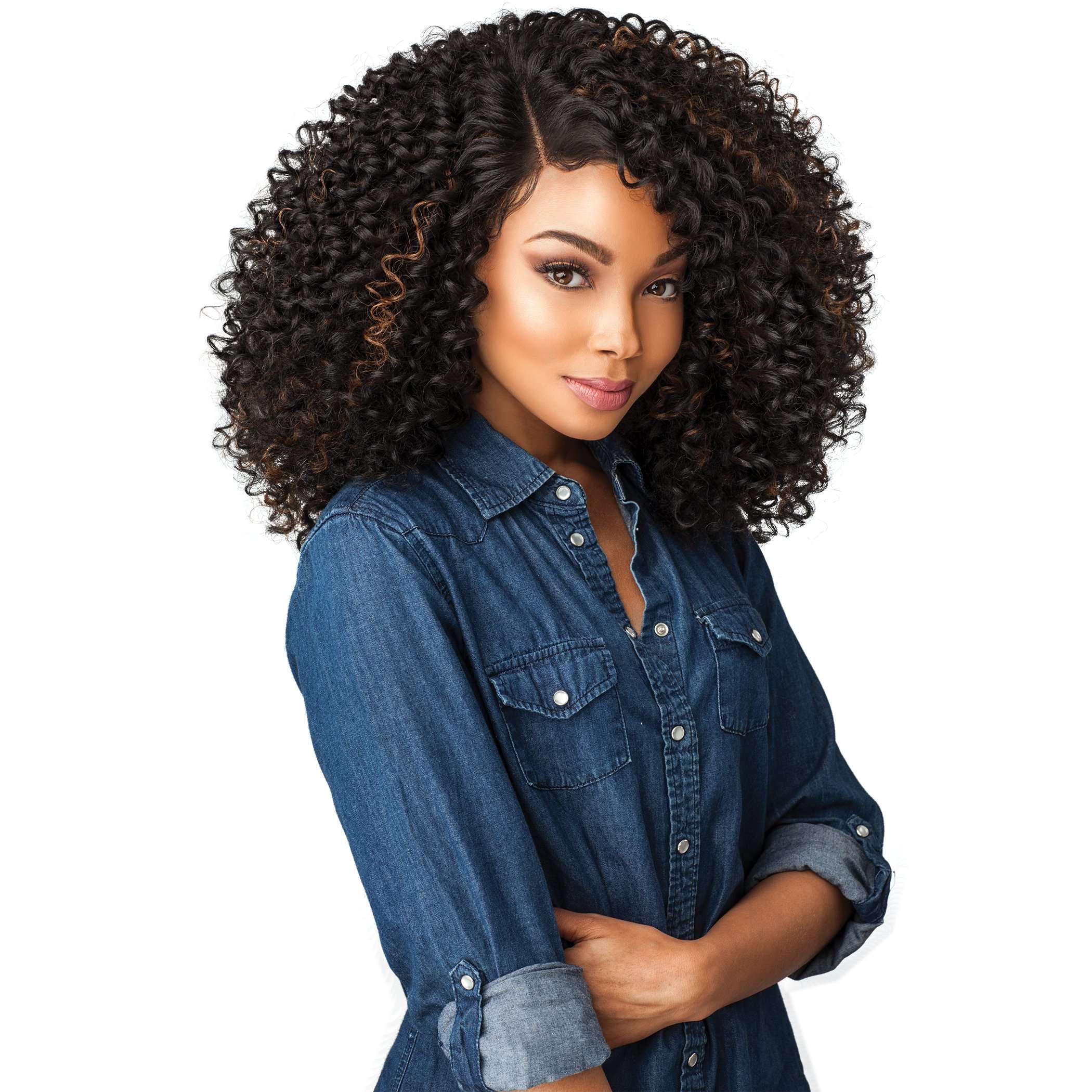 Sensationnel Curls Kinksandco Lace Wig - The Show Stopper Wide Lace Part Wig with Natural Preplucked Hairline for Natural 3C to 4C Hair Textures (2 DARKBROWN) 1