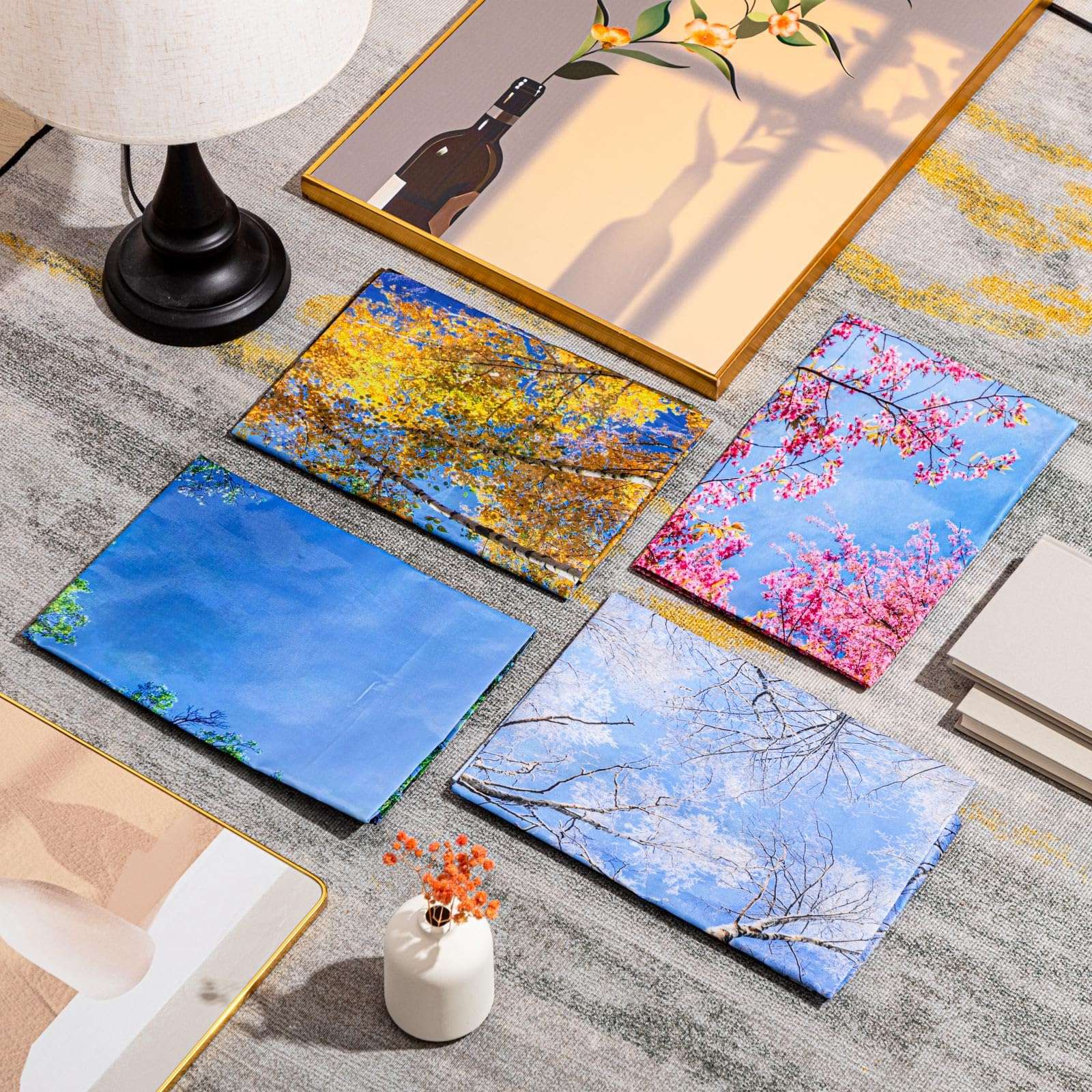 Patelai 8 Pack Fluorescent Light Covers for Classroom Ceiling 4 x 2 Feet Magnetic Light Covers Filter for Office School Drop Ceiling Supplies(Seasons Forest) 5