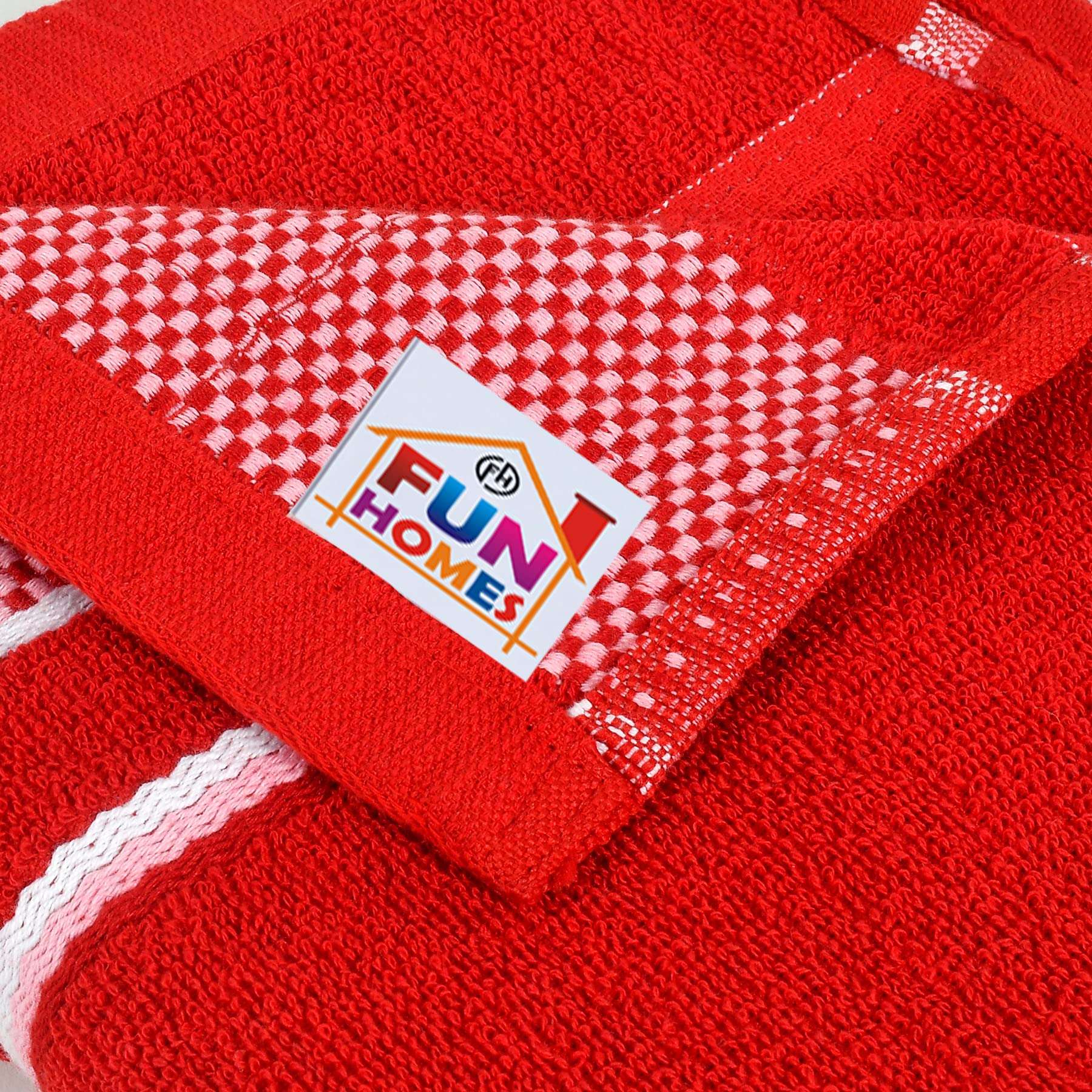 Fun Homes Square Cotton Bath Towel Super Soft, Fluffy, and Absorbent, Perfect for Daily Use Soft Cotton Towels, 30"x60" (Red)-HS_38_FUNH21216 5