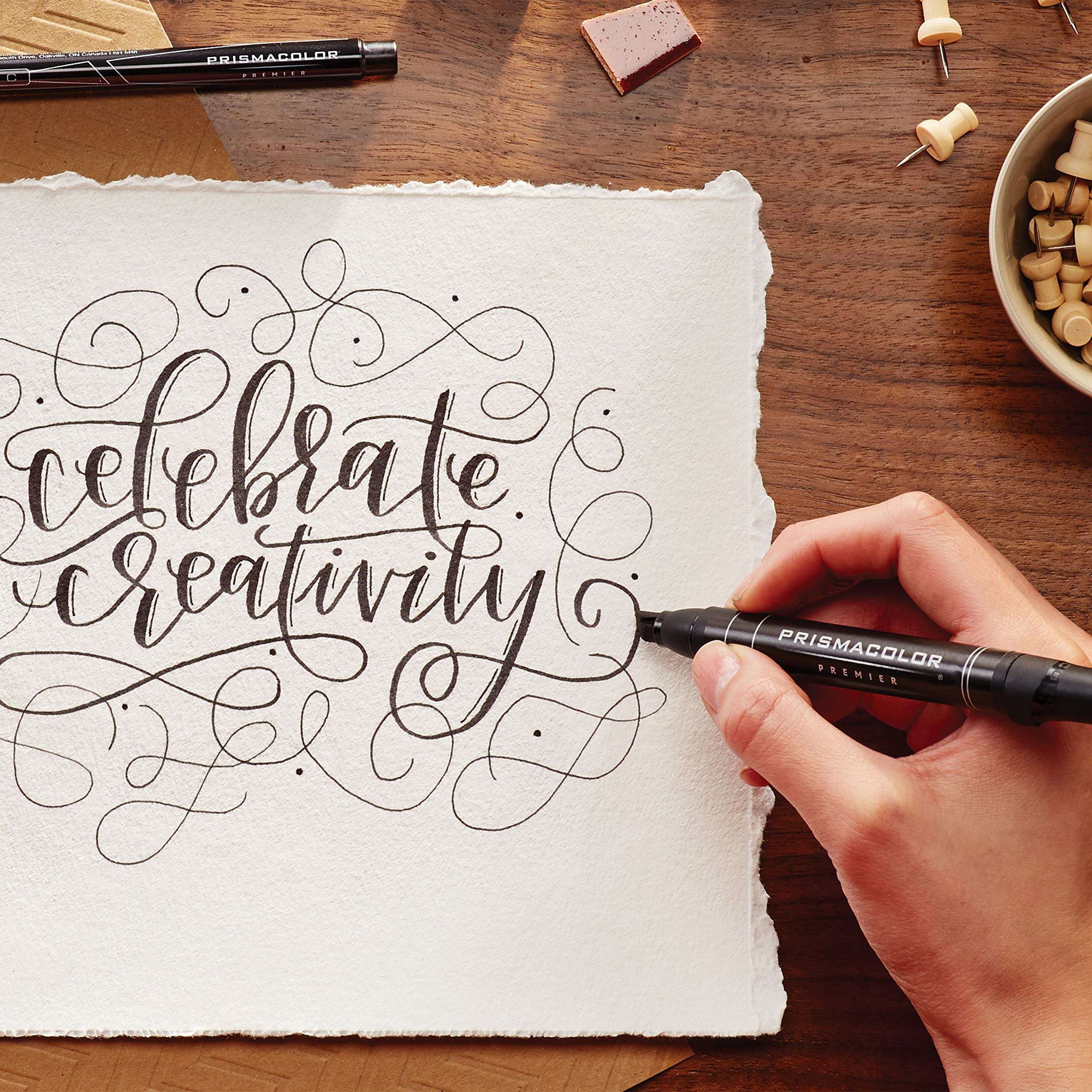 Prismacolor Premier Beginner Hand Lettering Set With Illustration Markers, Art Markers, Pencils, Eraser And Tips Pamphlet, Adult Coloring, 8 Count 6