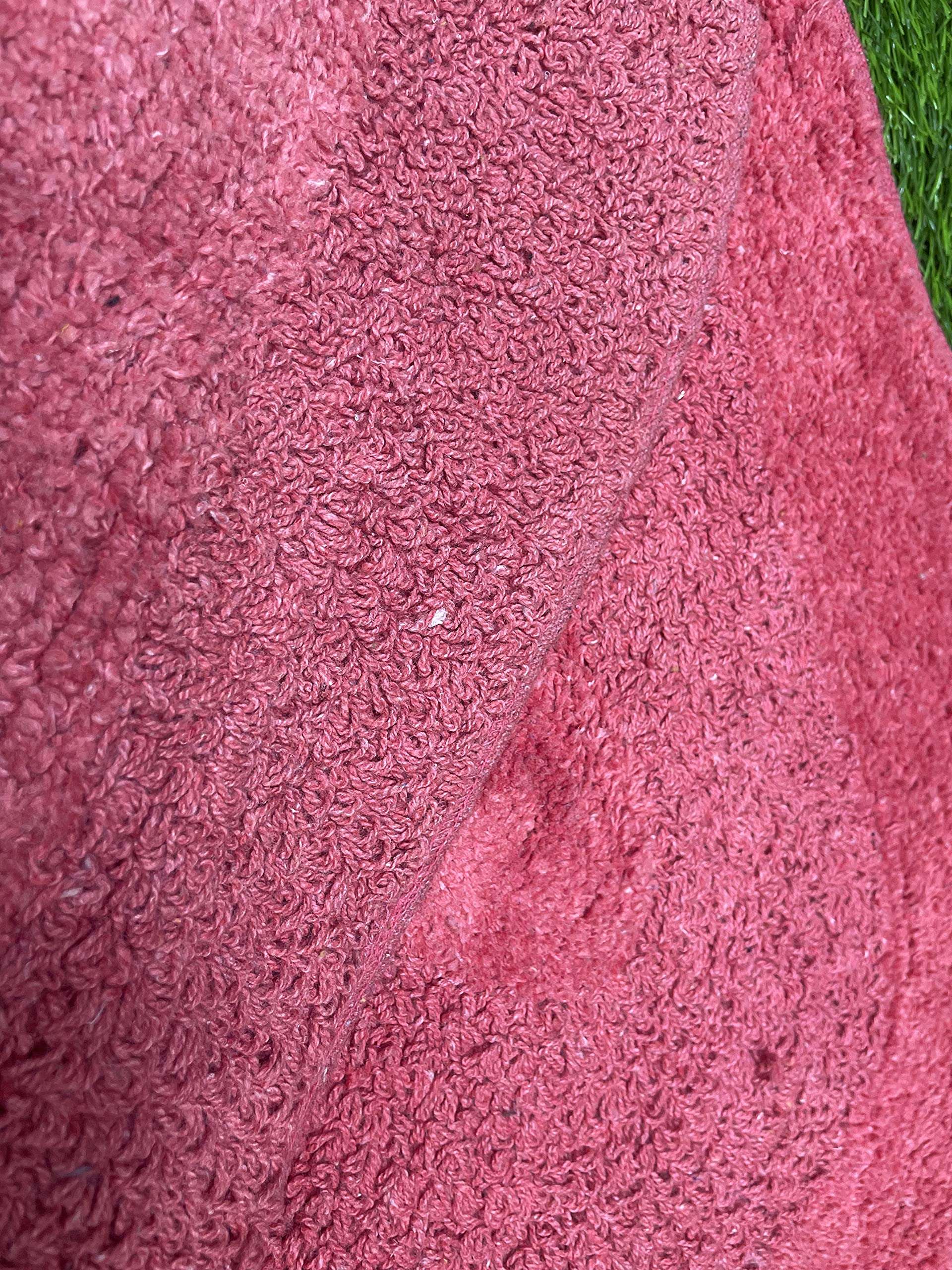 Reversible Cotton bathmat Both Sides uses Best for washroom RED ( Pack of 2) 3