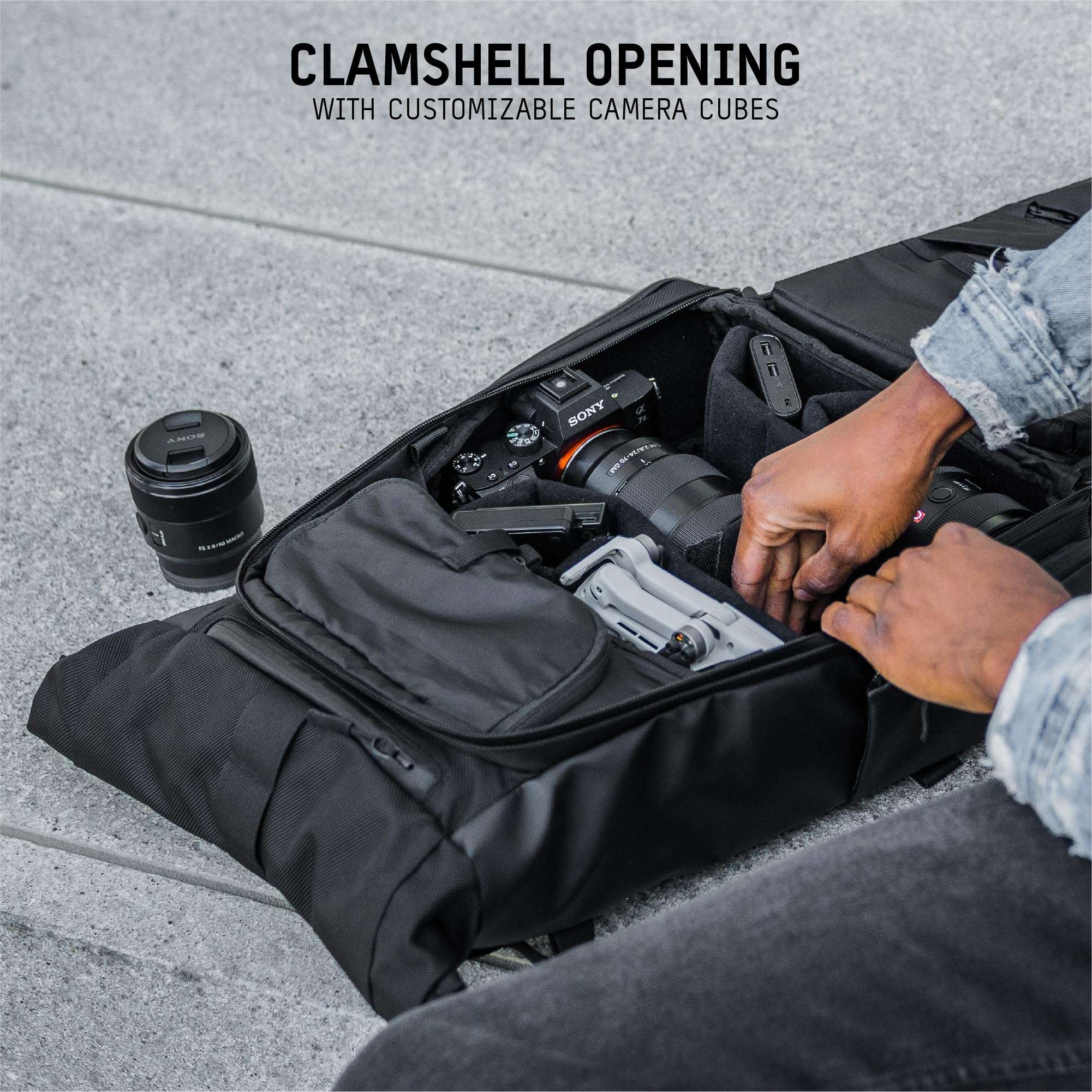 WANDRD PRVKE Lite: Weather-Resistant Travel & Camera Backpack with Laptop Sleeve, Quick Side Access, Clamshell Opening – Ideal Photography & Travel Bag (Black) 6