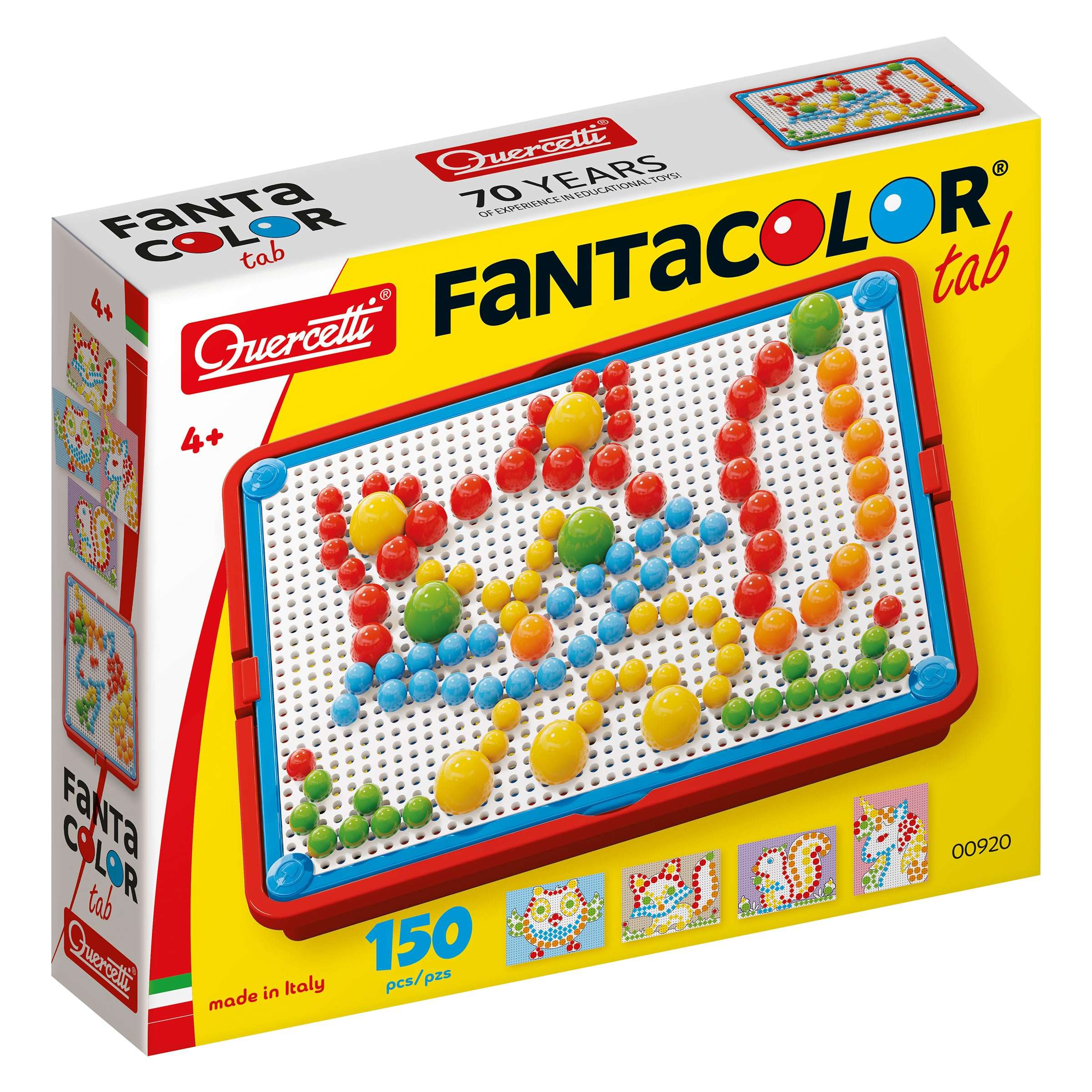 Quercetti - Fanta Color Portable Misto - Art Pegboard Set for Ages 3 Years & Up, Multicolor (2122) 1