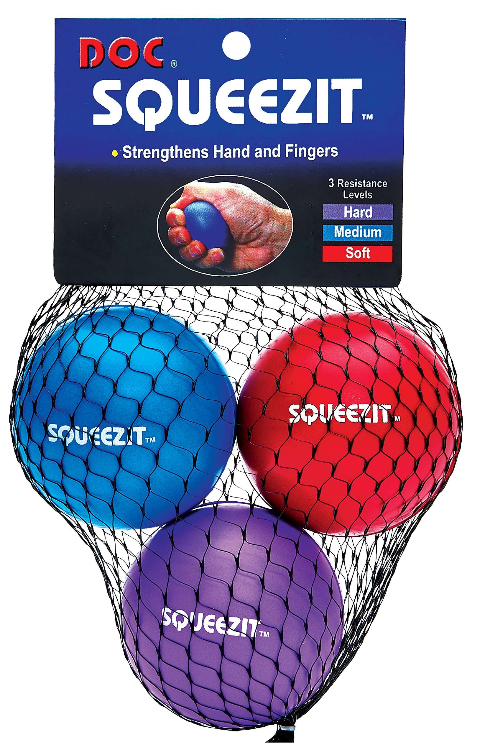 Unique Sports Tennis Elbow Therapy Squeeze-It Balls - 3 Resistance Levels Red 1