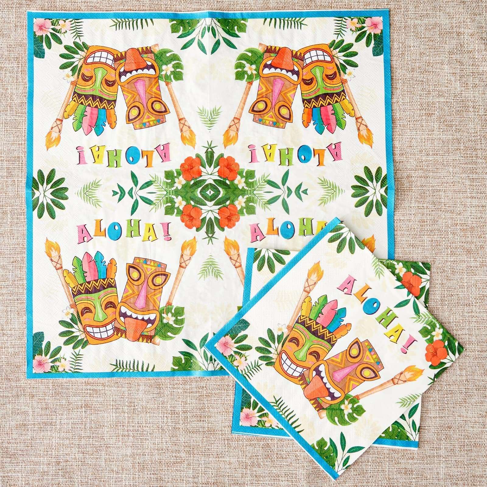 WERNNSAI 50PCS Hawaiian Party Napkins - Luau Party Decorations 3 Ply Tropical Paper Napkins Summer Theme Birthday Supplies for Luncheon Dinner Pool Birthday Favors 5