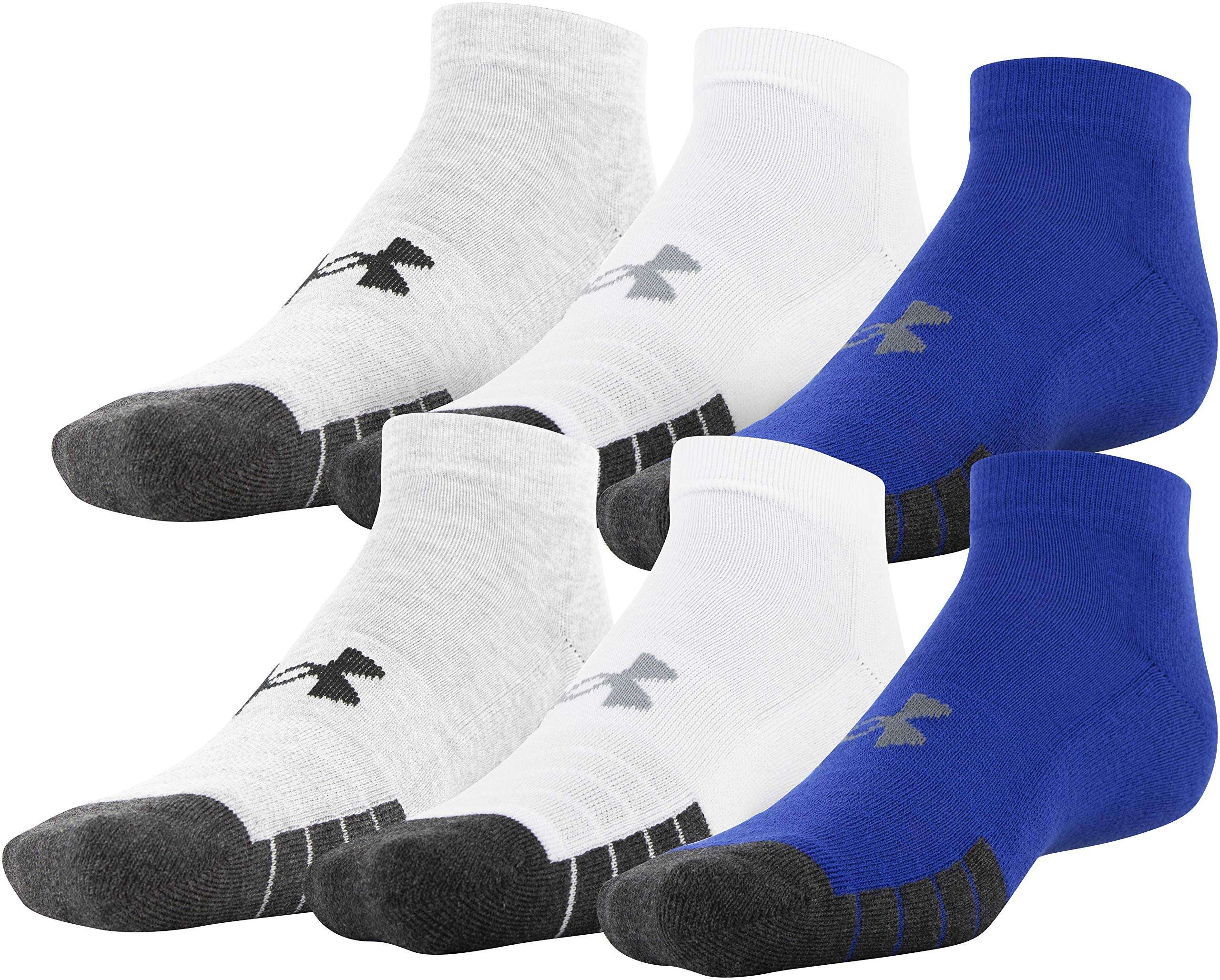 Under Armour Adult Performance Tech Low Cut Socks (3 and 6 Pack) , Royal Assorted (6-Pairs) , X-Large
