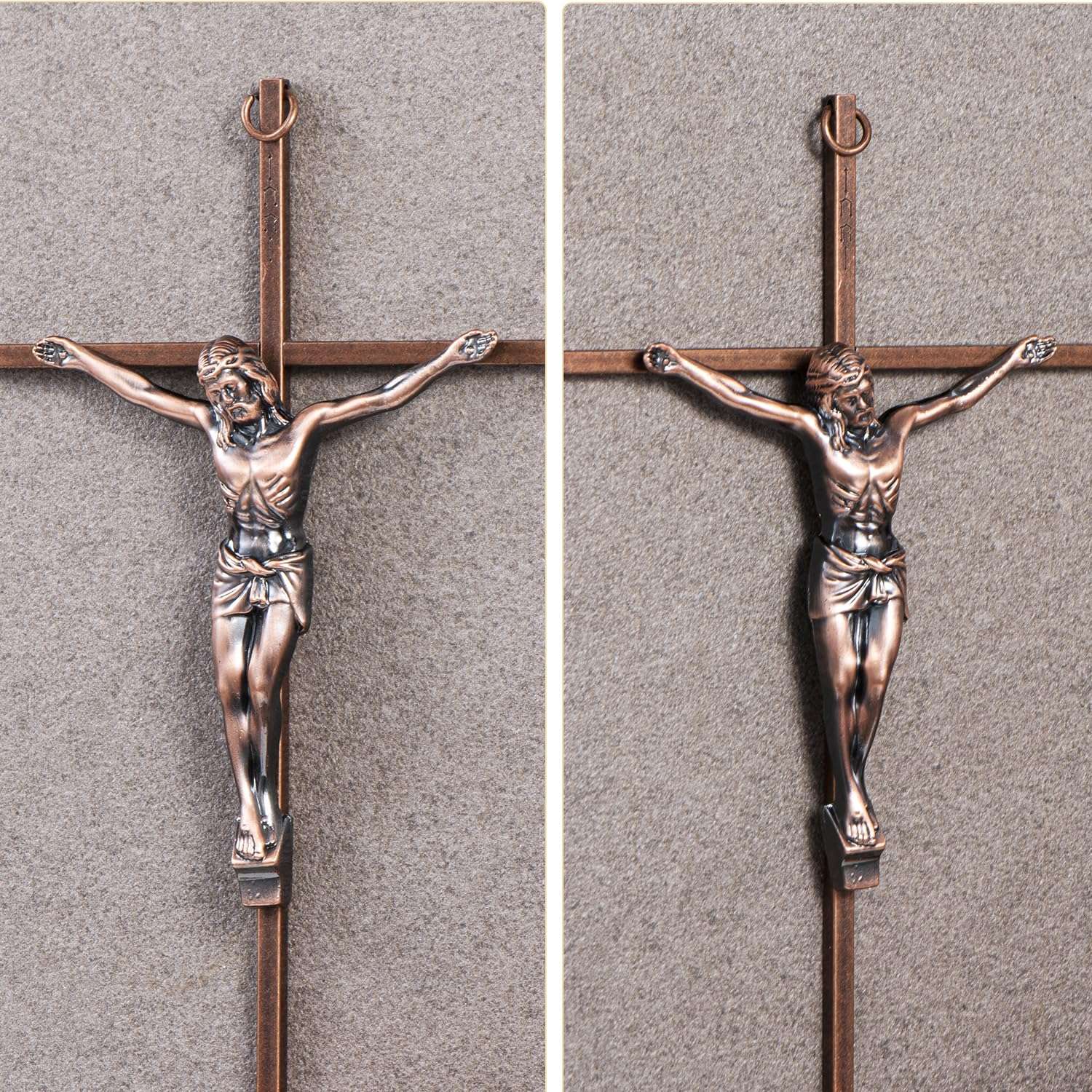 ACHIBANG Gold Crucifix Wall Cross - 10" Catholic Metal Cross with Jesus & INRI, Faith Decor for Wall or Door Display 3