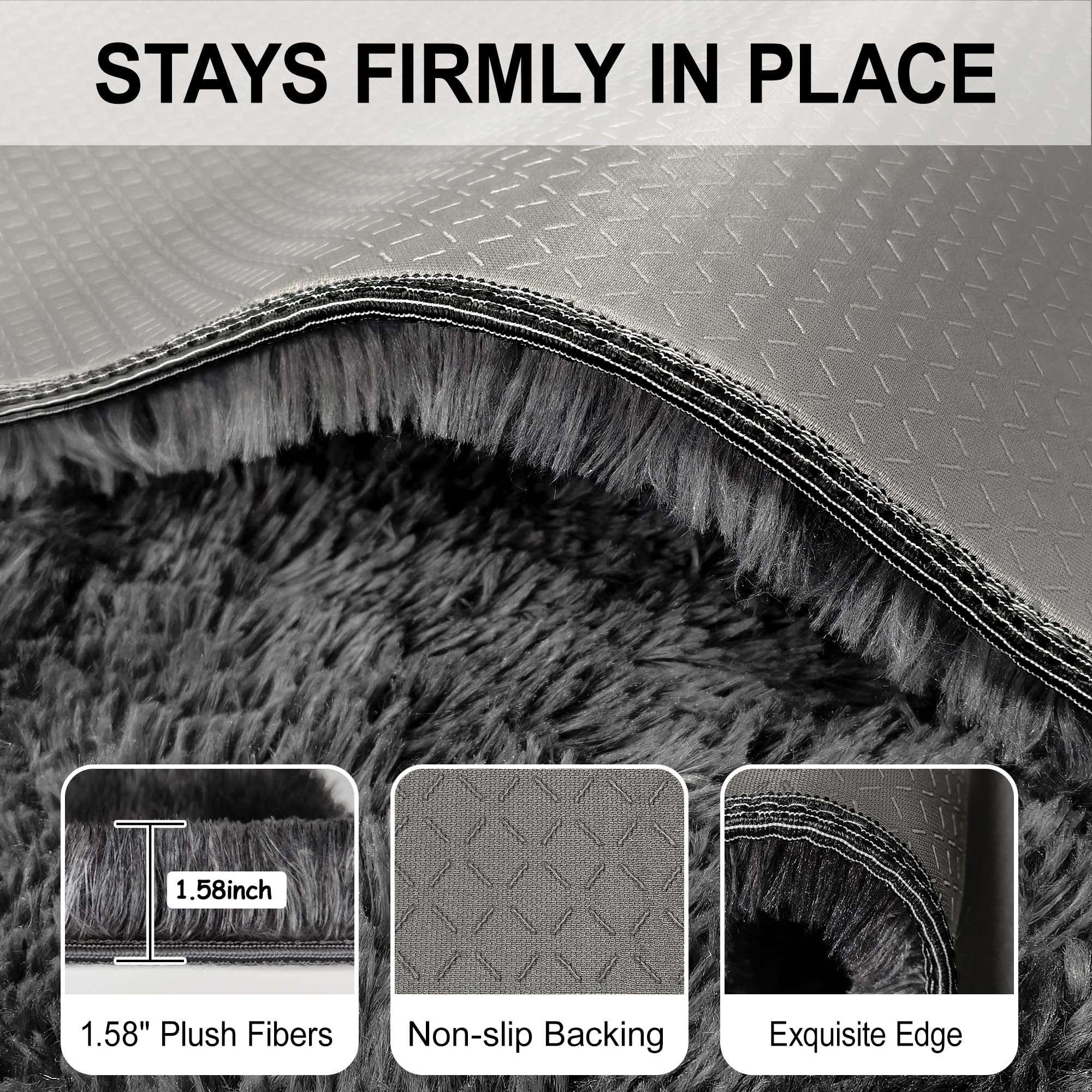 TENNOLA Super Soft Fluffy Area Rug Carpets 5x8 Ft,Shaggy Rugs for Living Room Bedroom,Fluffy Carpet of Bedrooms and Nursery,for Plush Furry Rugs Decorated in The Room 5