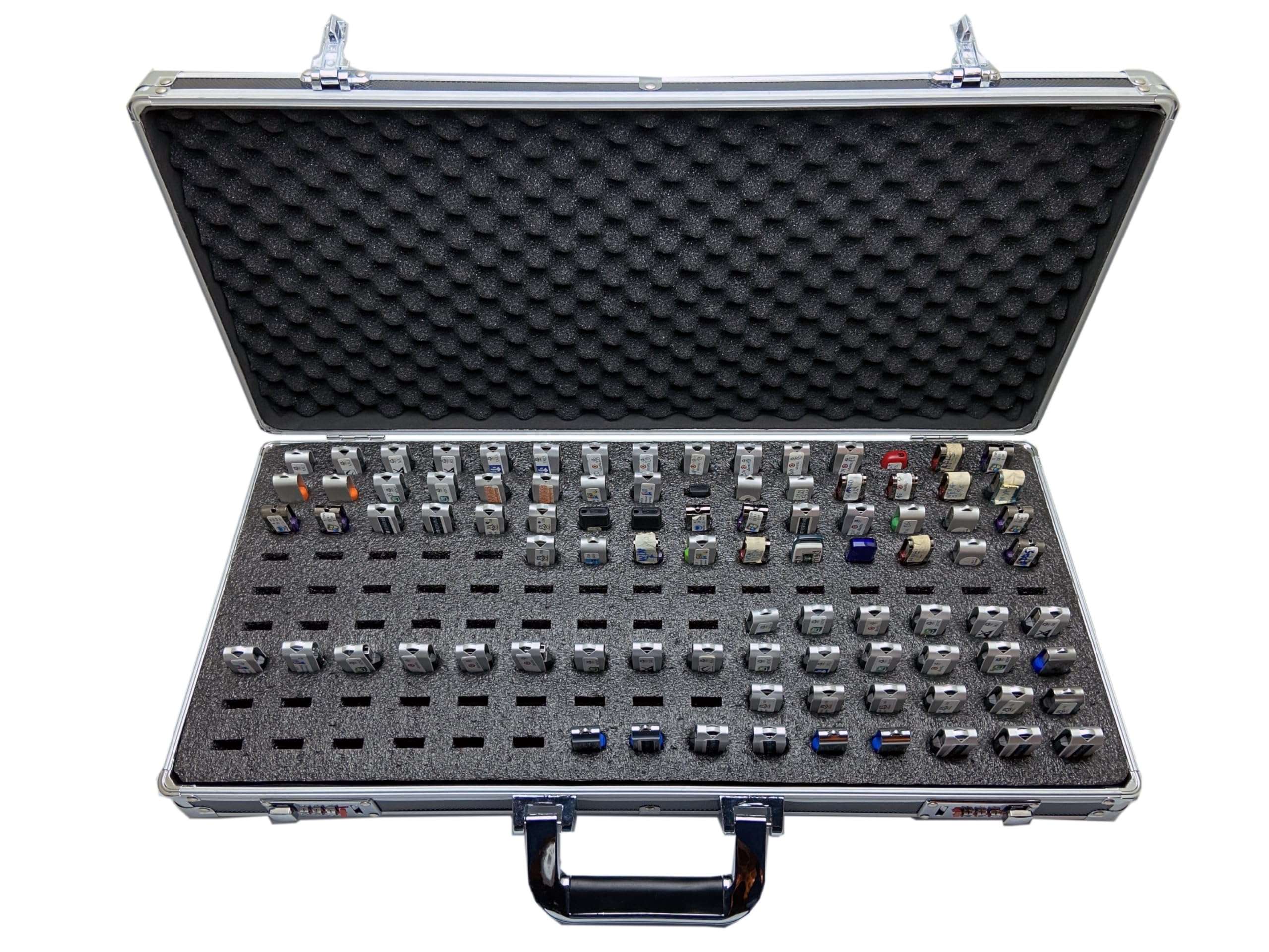 TECH STORE ON Flash USB Thumb Drive Holder Storage Organizer Case with Swivel Handle | Antistatic and Shockproof (aluminum, huge, holds 130 USB slots) 5