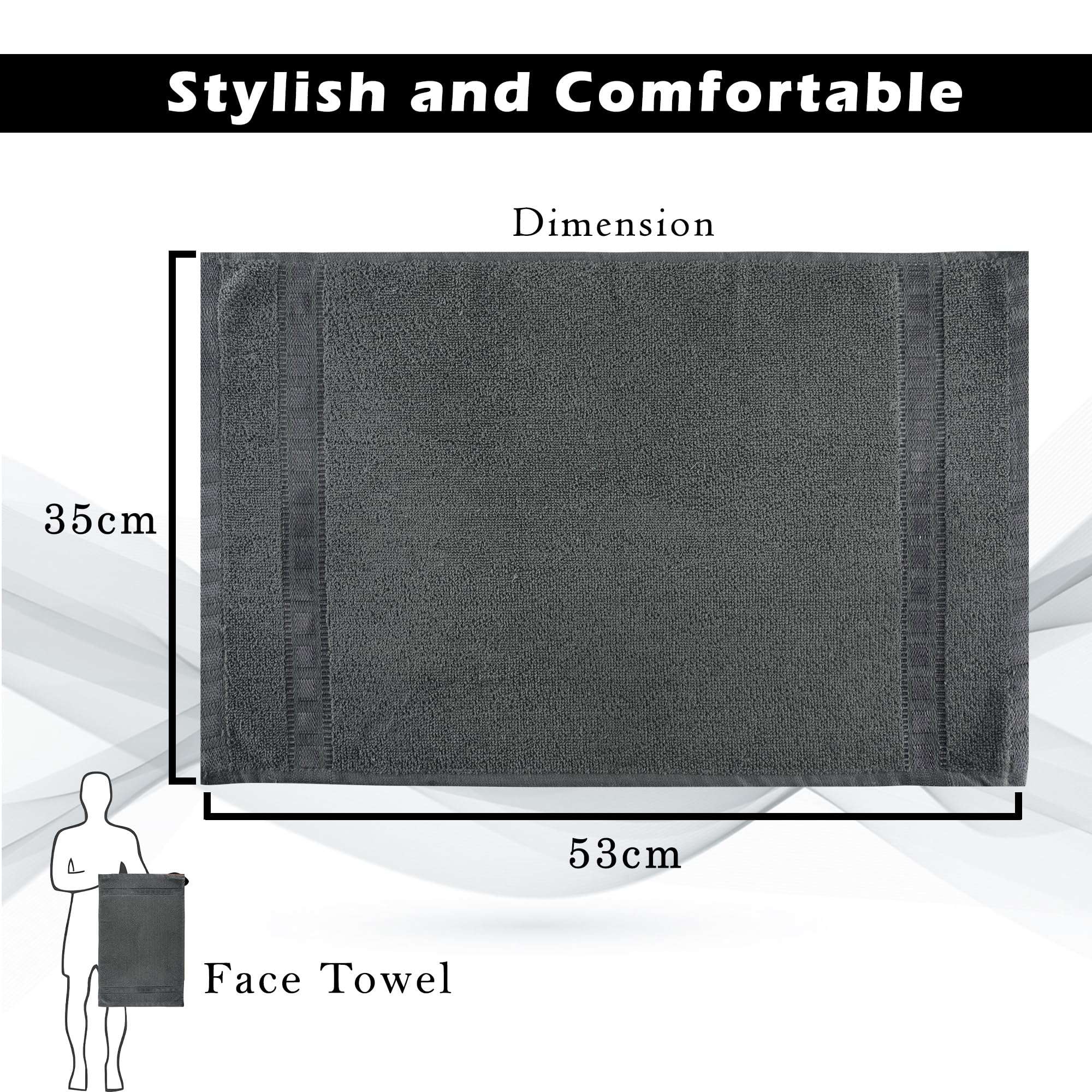 Urbane Home Pack of 3 Cotton Hand/Face Towels for Men & Women | Easily Washable | Workout Gym Napkins for Men | Pocket Towel - Dark Blue-Grey & Sky Blue 4