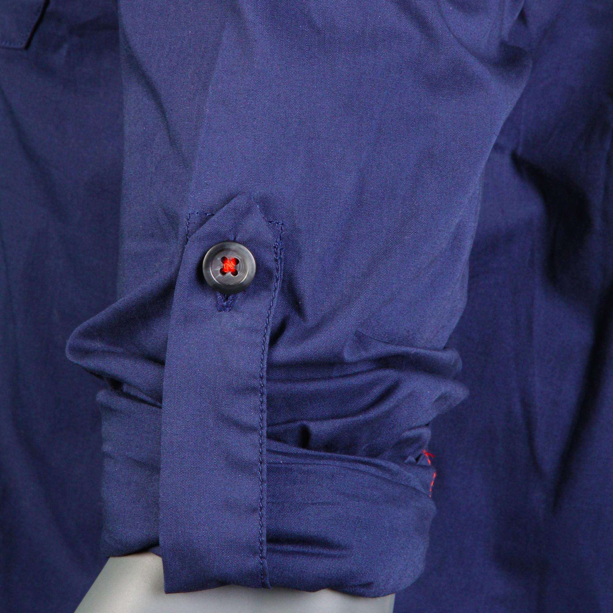 Forclaz 8381672 Cotton-Poly-Jersey Men Backpacking Shirt Travel 100, M (Blue) 5